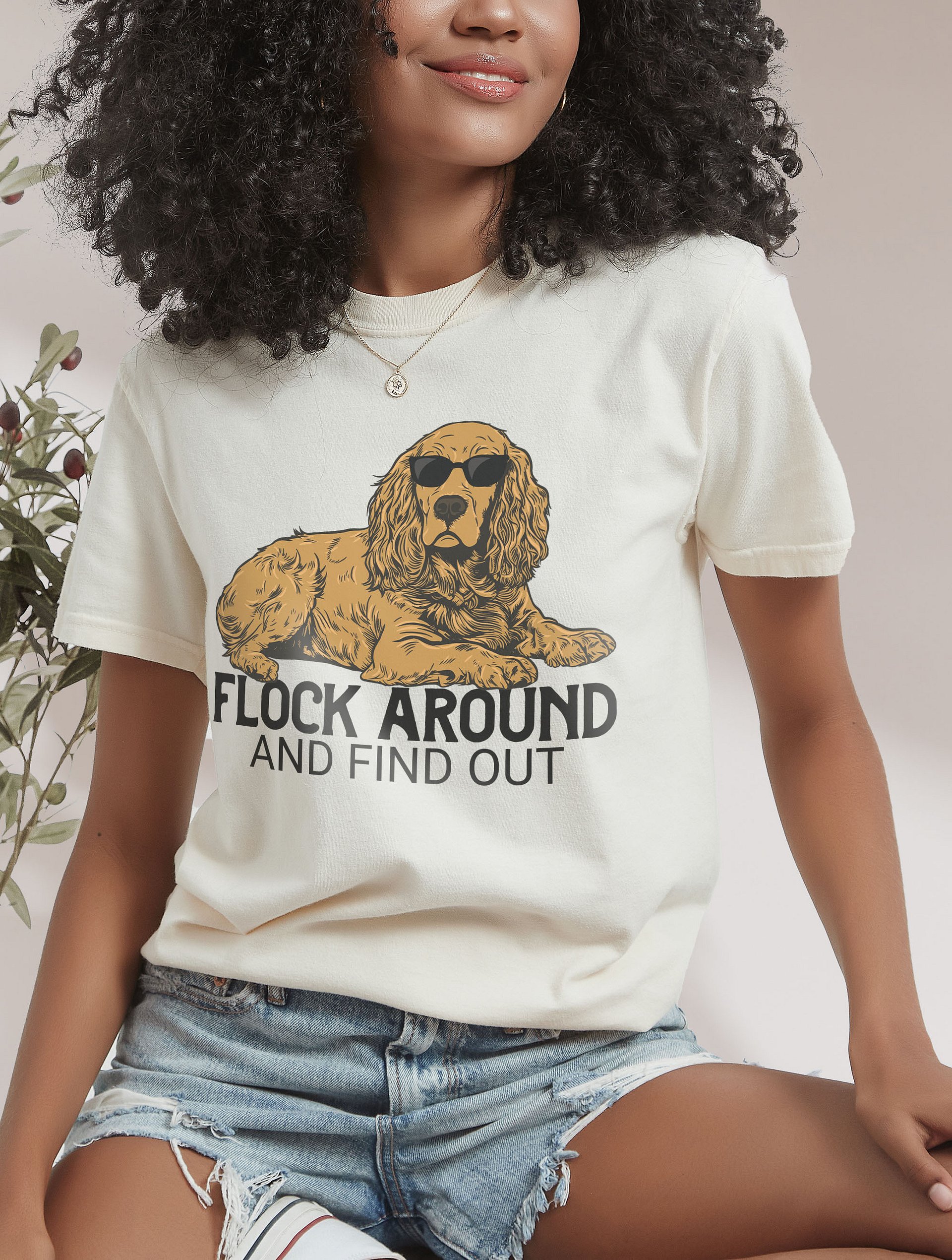Flock Around and Find Out T-Shirt of a Cocker Spaniel | Funny T-Shirt for Hunting Dog Paw-rents product image (2)
