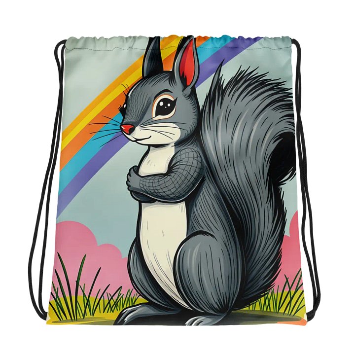 Rainbow Squirrel All-Over Drawstring Bag product image (1)