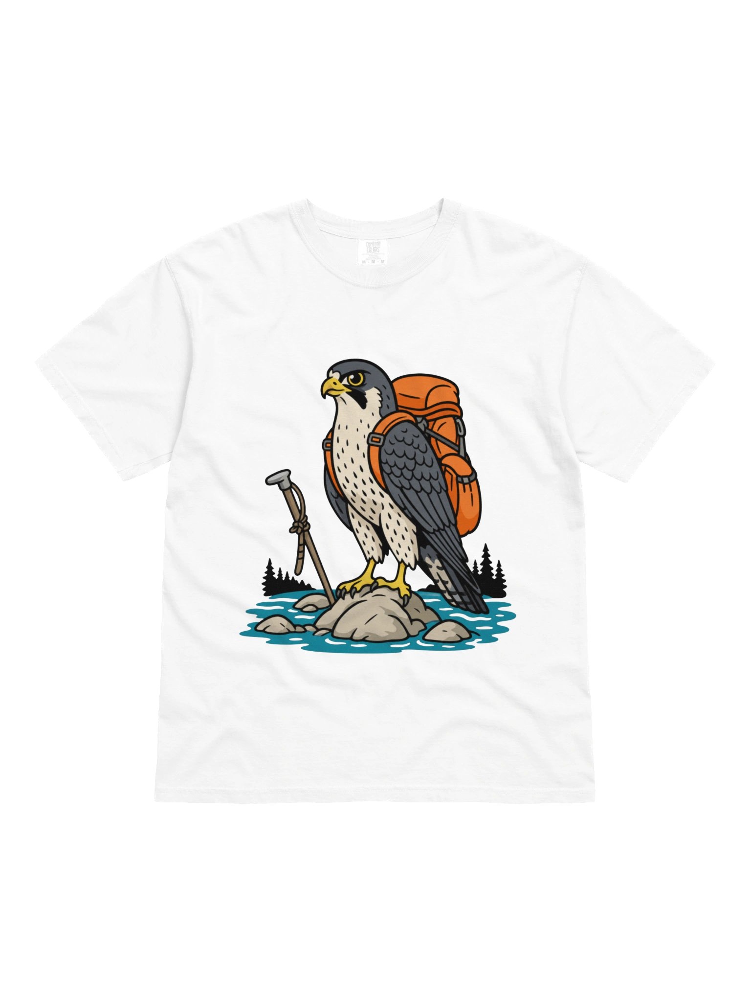 Peregrine Falcon Backpacker Graphic T-Shirt - Hiking Outdoors Tee product image (16)