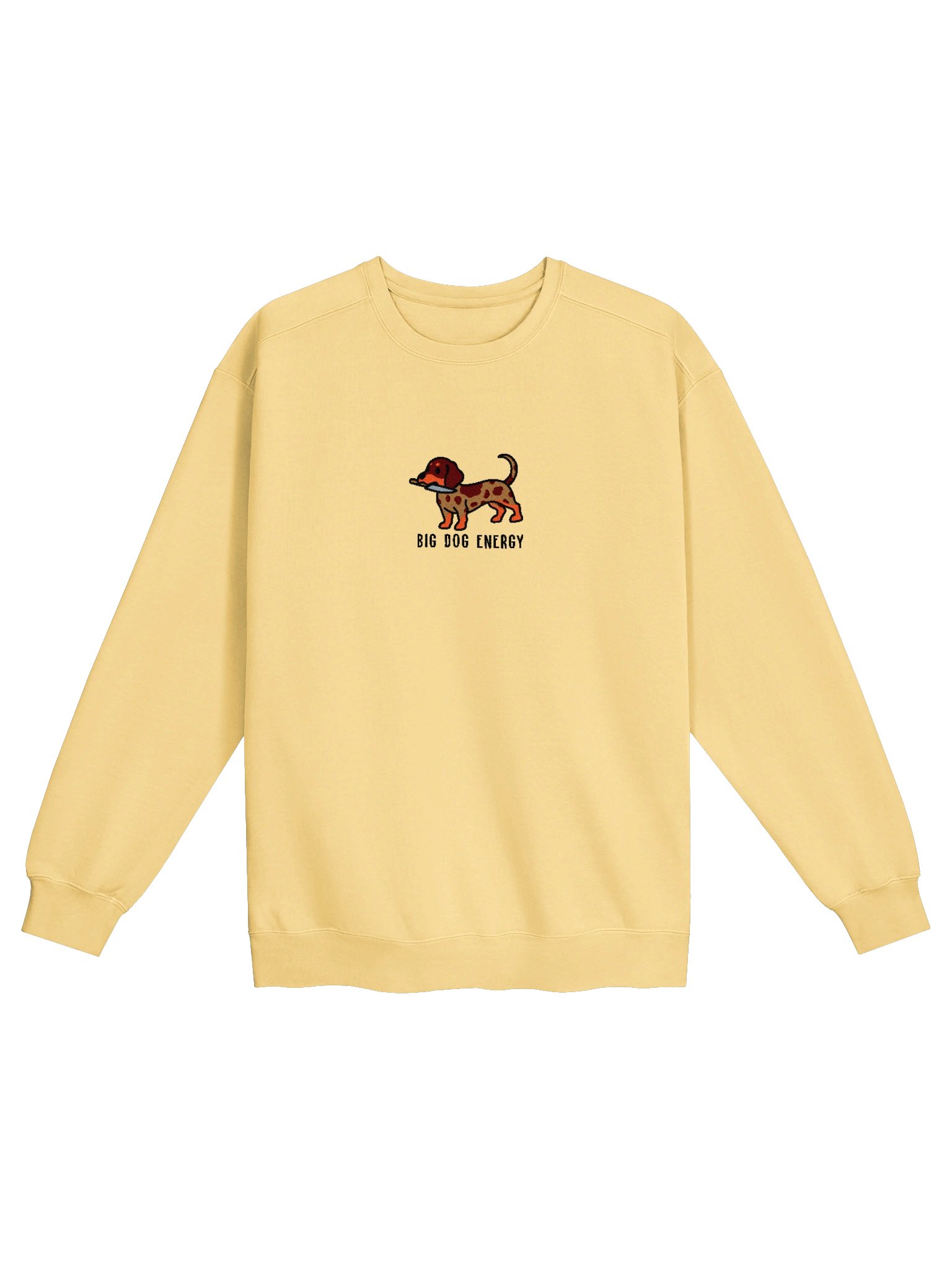 Big Dog Energy Funny Chibi-Style Embroidered Premium Sweatshirt for Dachshund(Red Dapple) Owners product image (41)