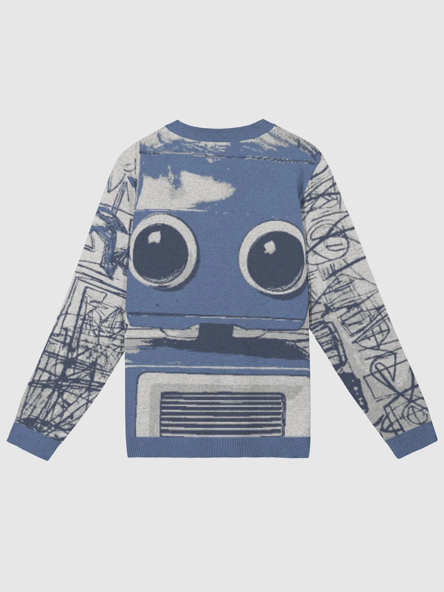 St®èétwise Denim Scribble Bot Crewneck Sweater product image (2)