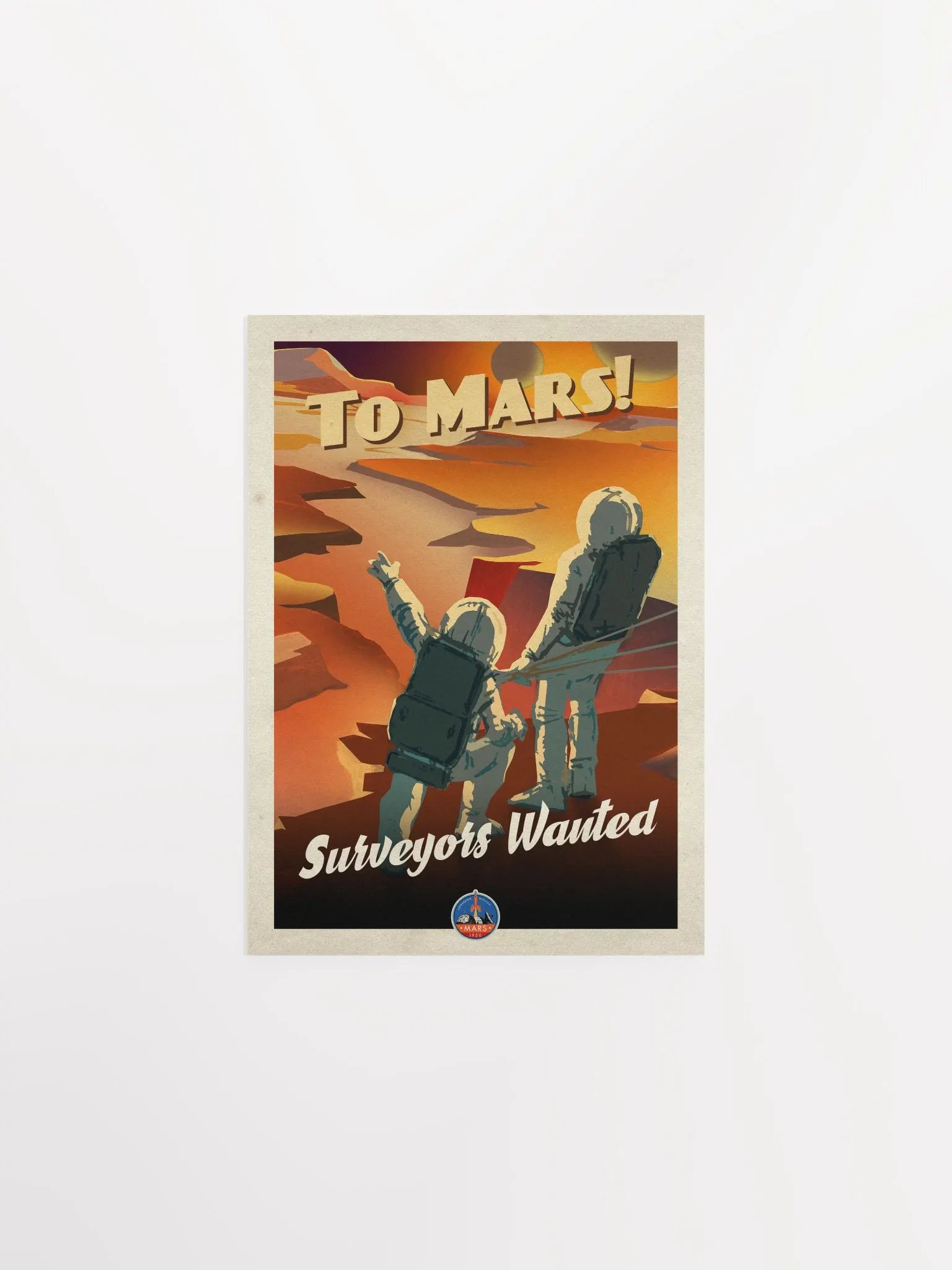 To Mars! — Vintage space poster, retro space art, propaganda poster, retrofuturism art, retro sci-fi print product image (7)