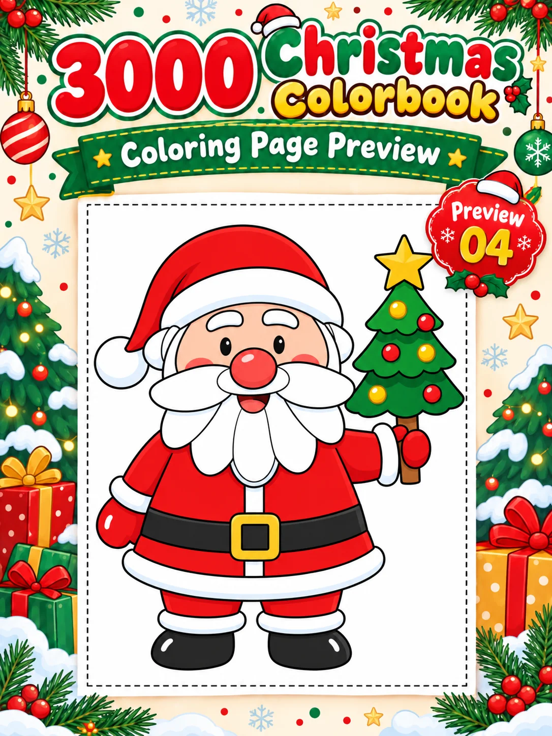 Free Download: 3000+ Christmas Coloring Book for Kids & Toddlers – Instant Printable Holiday Coloring Pages (PDF) product image (4)