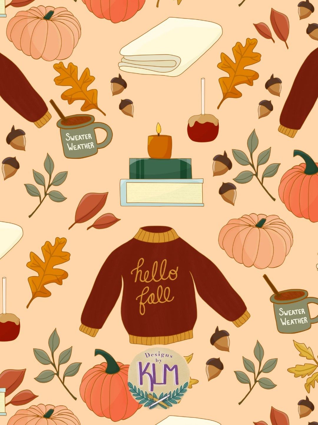 Cozy Fall Pattern Cellphone Wallpaper product image (1)