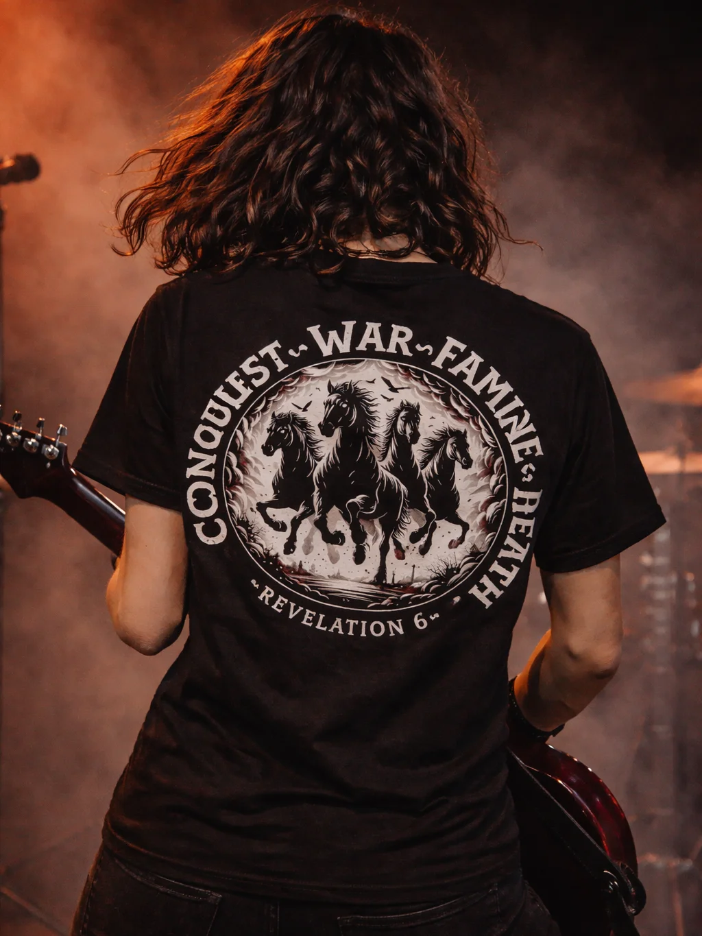 Four Horsemen of the Apocalypse T-Shirt – Christian Revelation Conquest, War, Famine, Death Tee product image (3)