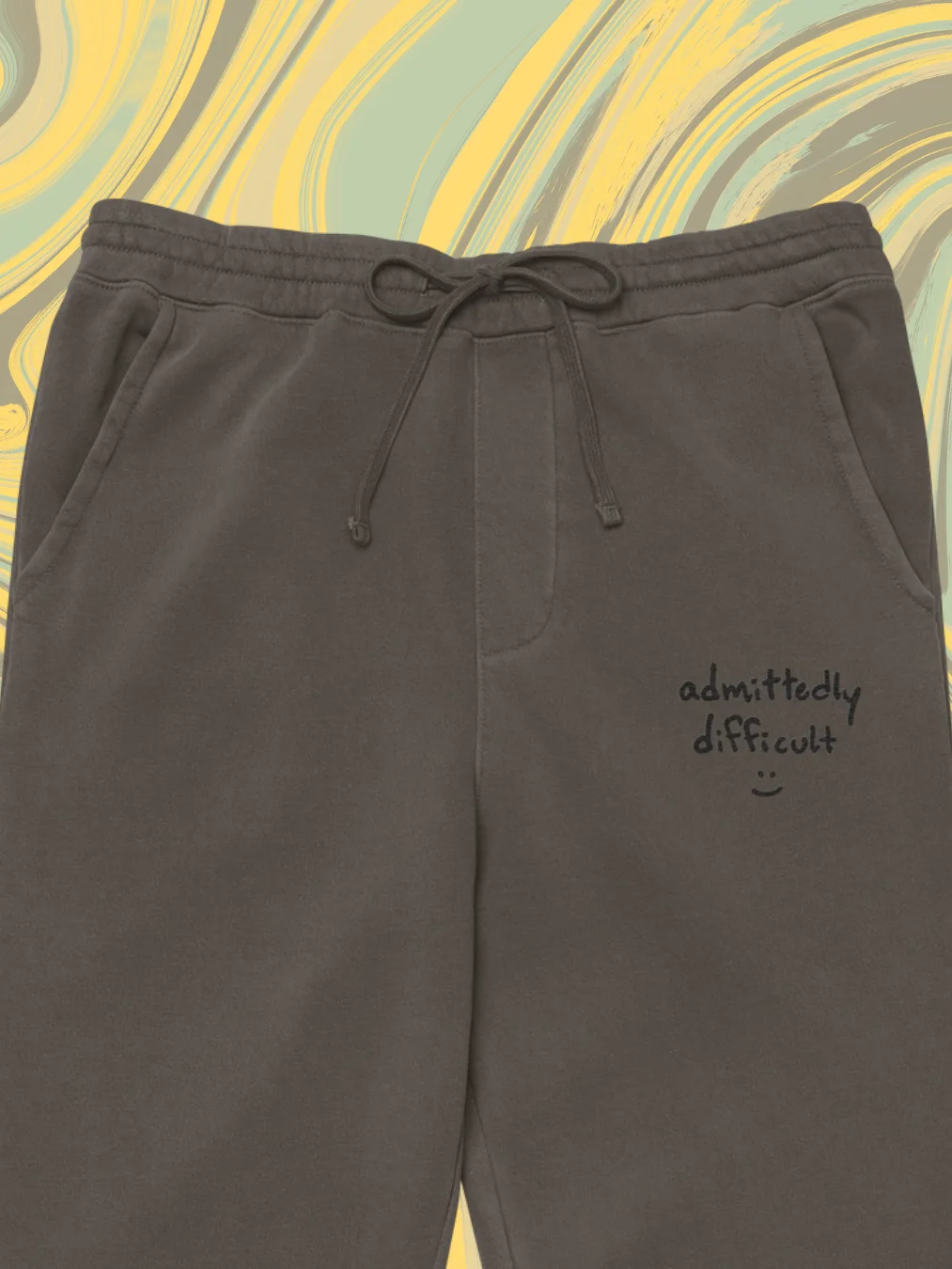 admittedly difficult (black thread) pigment dyed sweatpants product image (1)