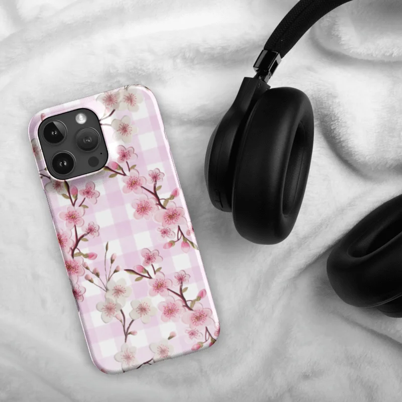 Cherry Blossom Checkered Snap Case for iPhone® product image (2)