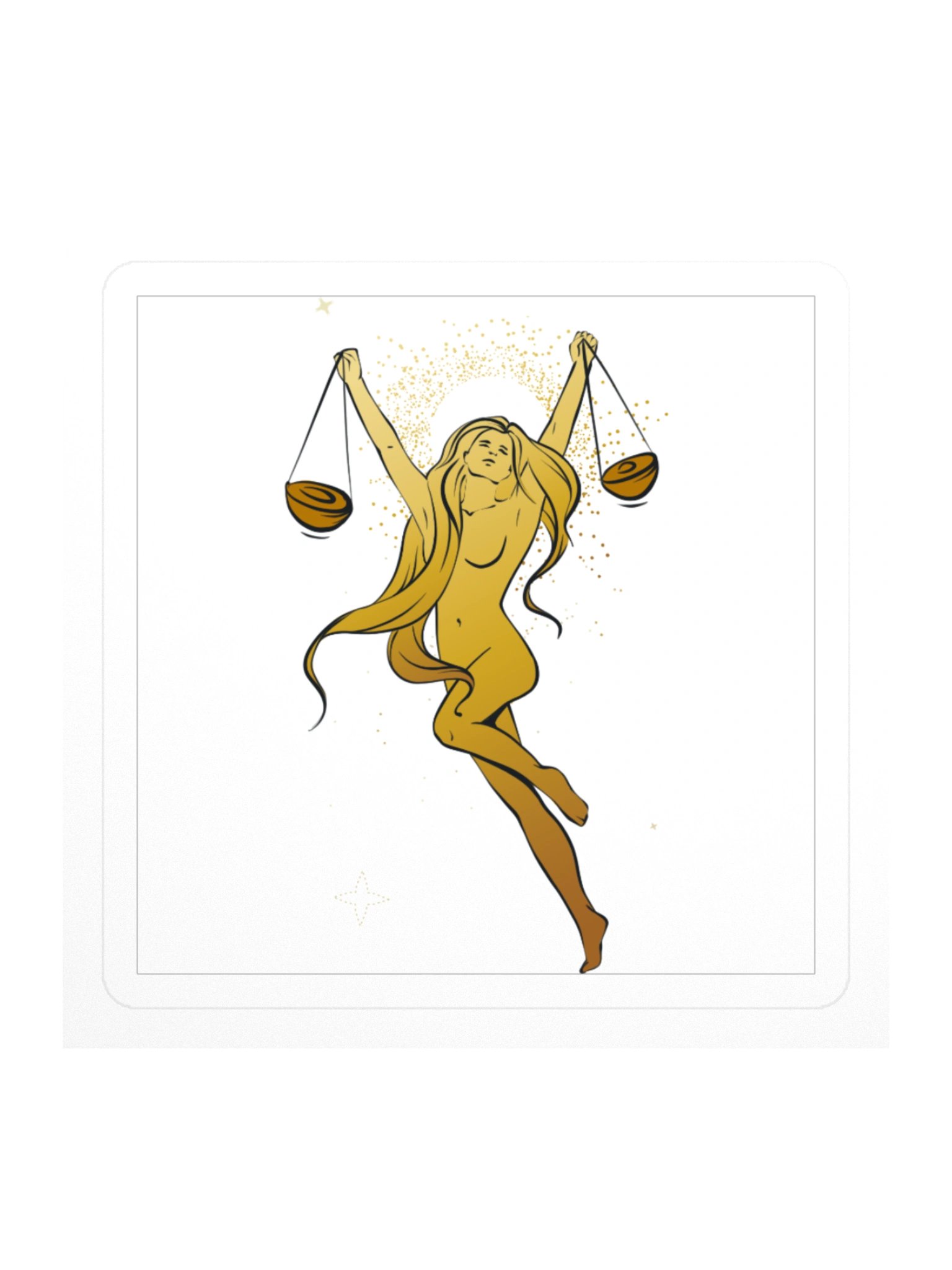 Libra Zodiac Sticker — Divine Golden Scales Design product image (1)