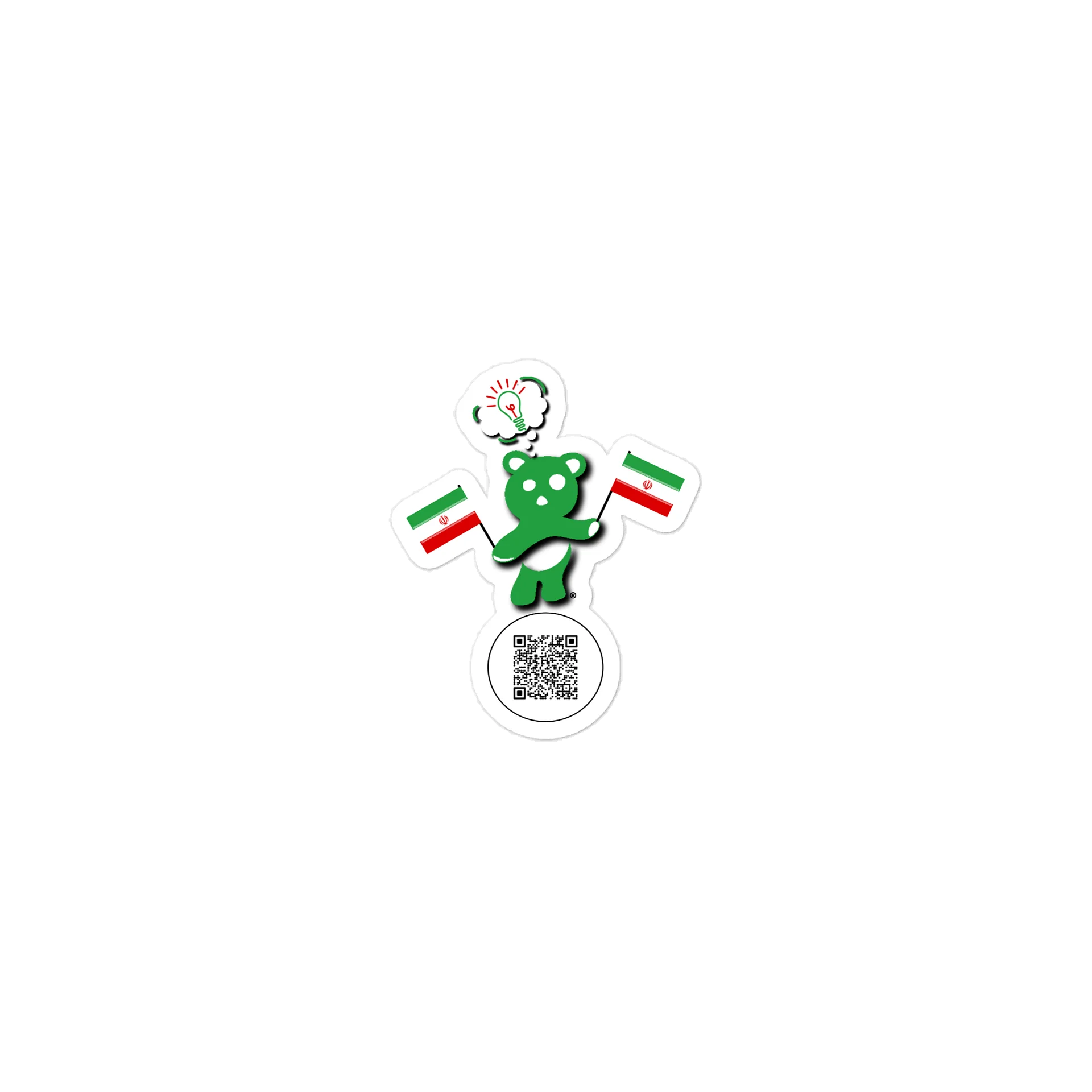IR Iran — Country Bear Sticker | BehrBrained Media product image (1)