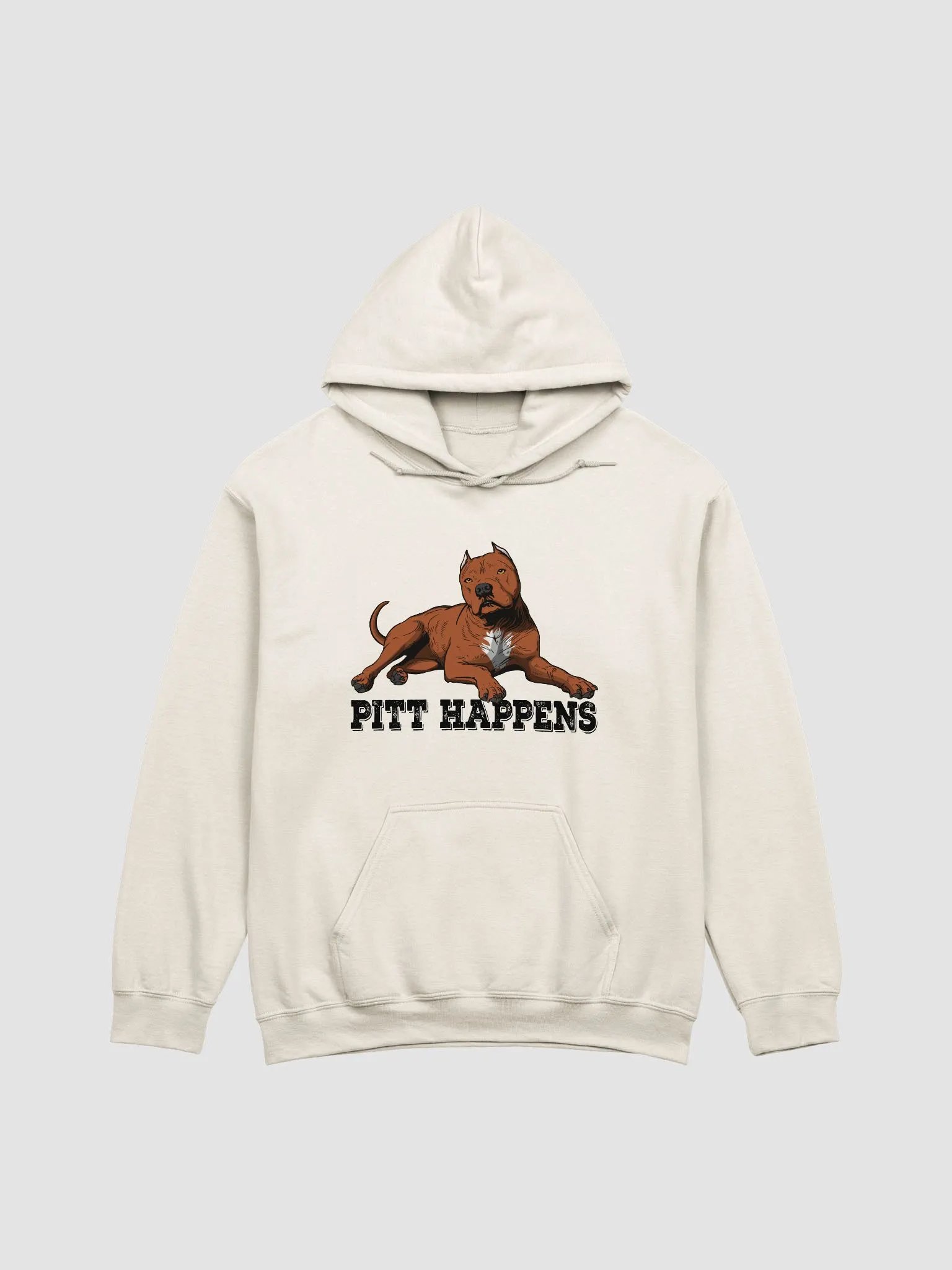 Pitt Happens Hooded Sweatshirt of a Pitbull Terrier (Cropped Ears - Red) | Funny Hoodie for Pitbull, Bully, and Staffordshire Terrier Paw-rents product image (1)