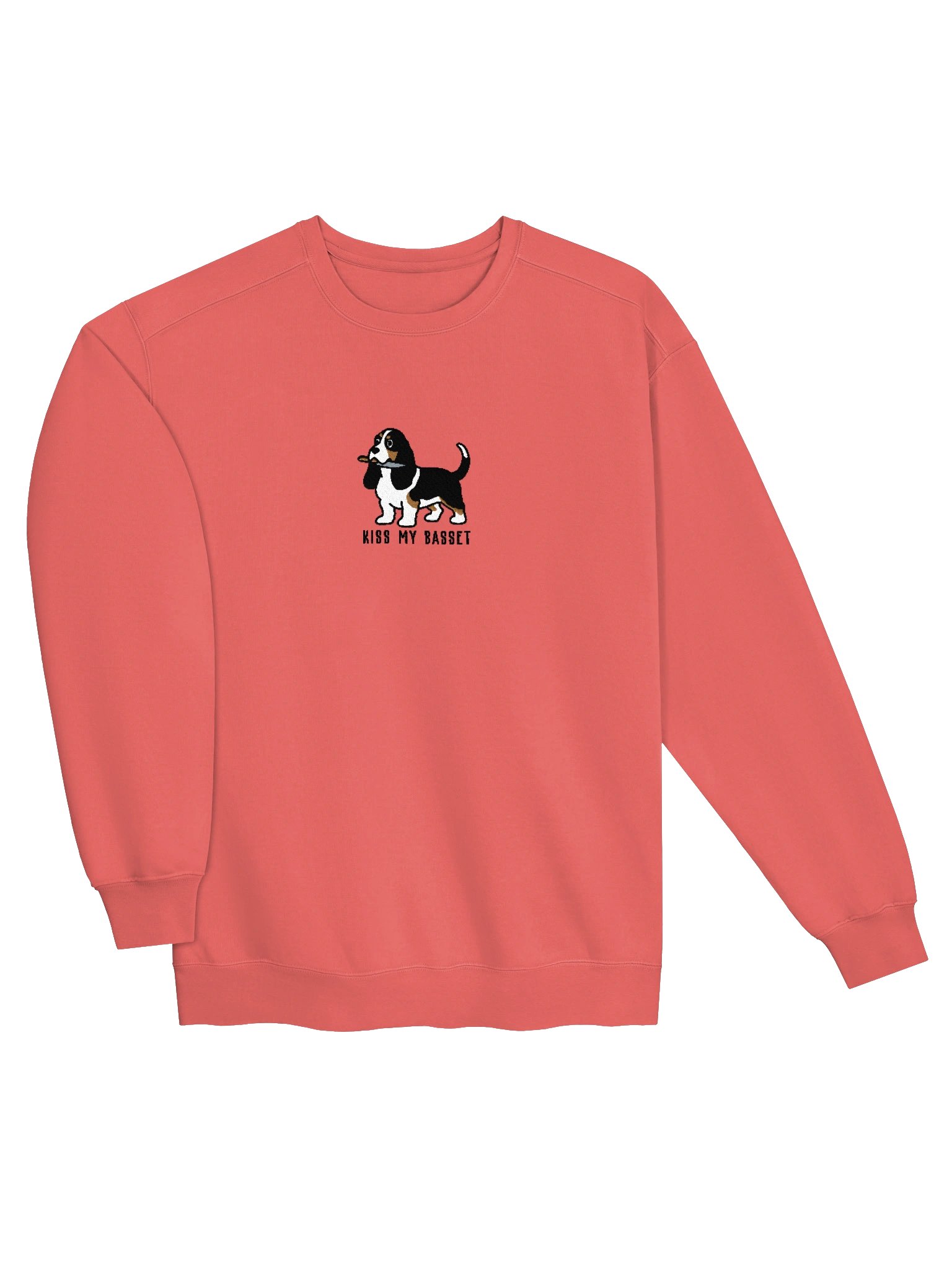 Kiss My Basset Funny Chibi-Style Embroidered Premium Sweatshirt for Basset Hound(Tricolor) Owners product image (19)