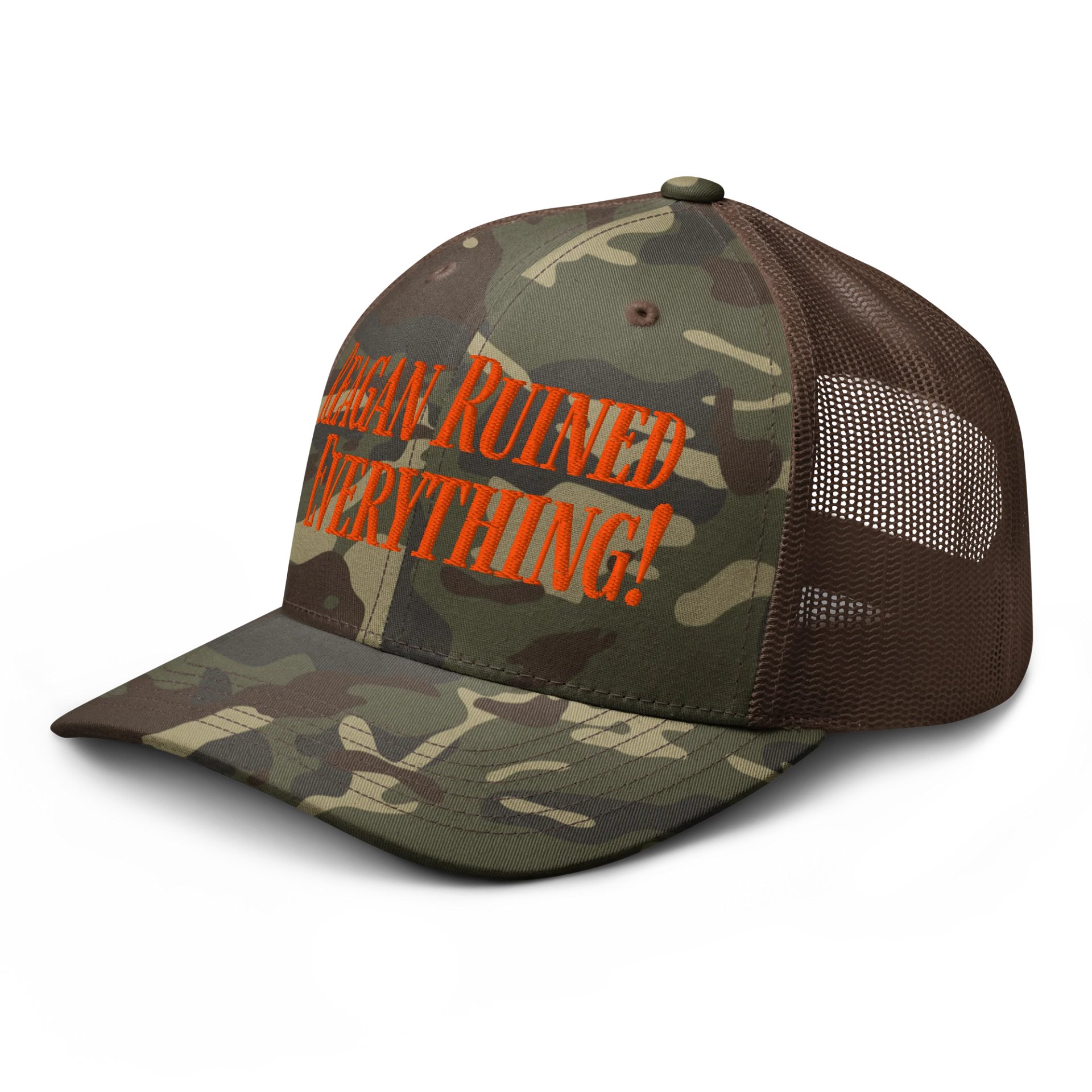 Reagan Ruined Everything! Camo Trucker Hat product image (4)