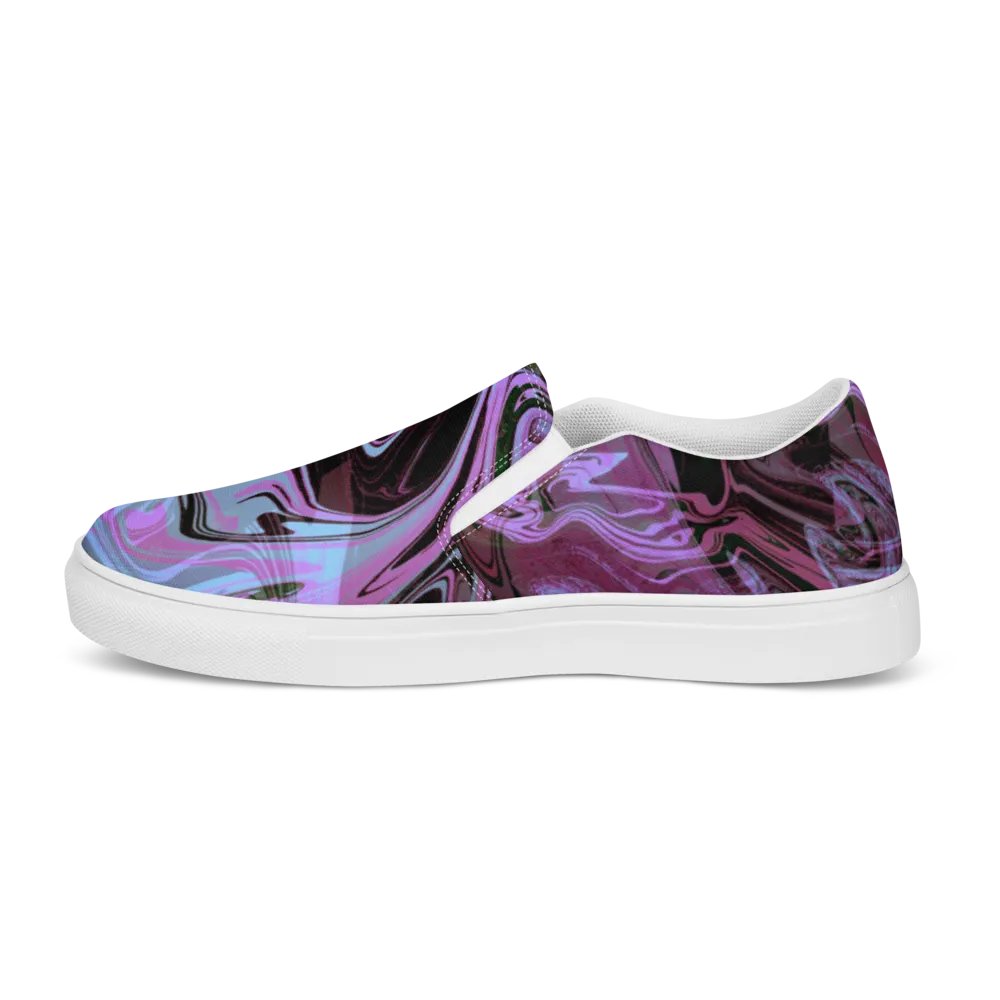 Marbled Dreams Swirl Pattern Womens Slip-On Canvas Shoes product image (9)