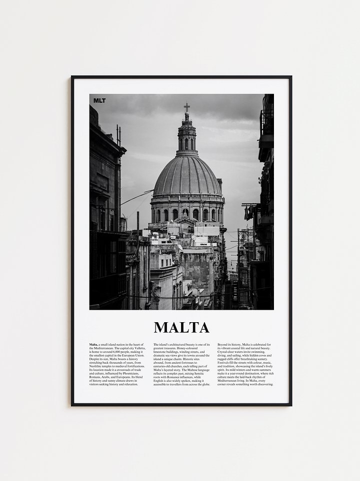 Malta 02 Newspaper Poster | Framed product image (1)