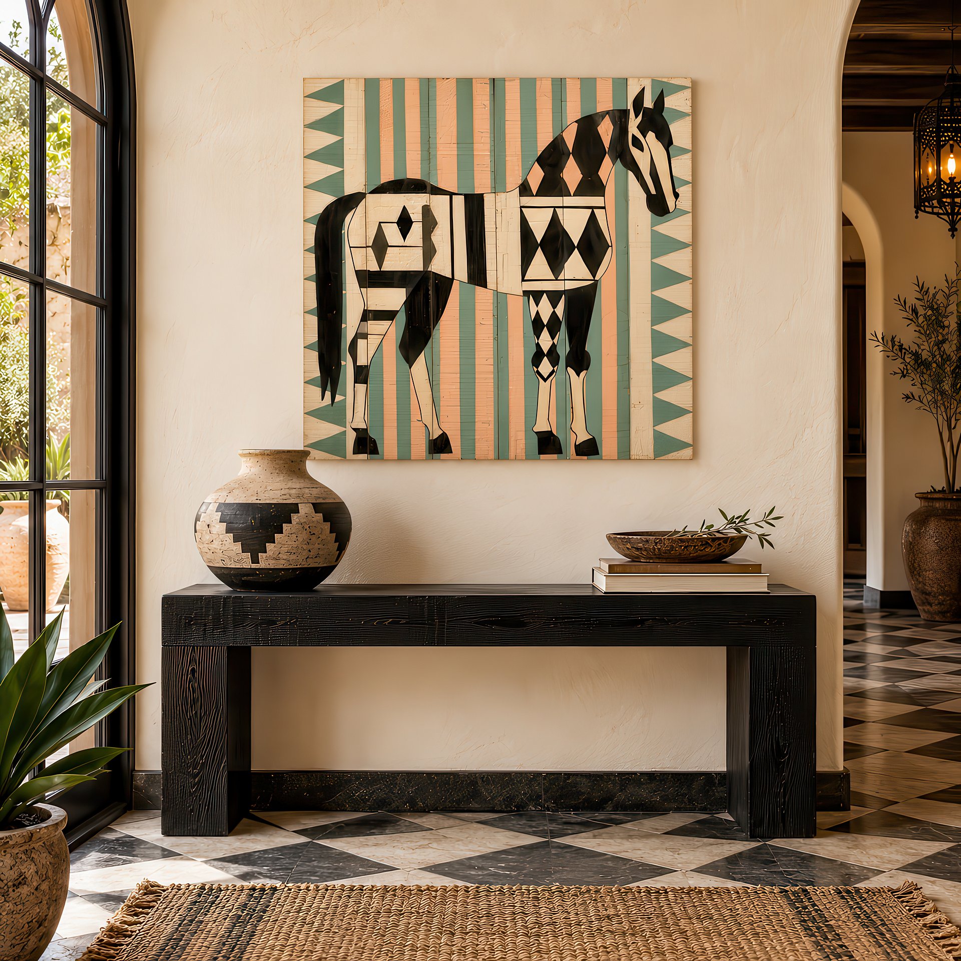 Desert Harlequin | Birch Wood Folk Art | Wall Decor | 24x24″ (60x60 cm) product image (6)