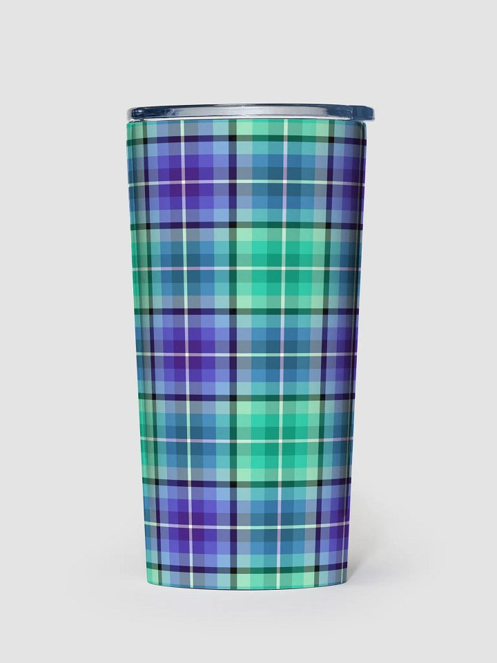Bright Green and Purple Plaid Travel Tumbler product image (2)
