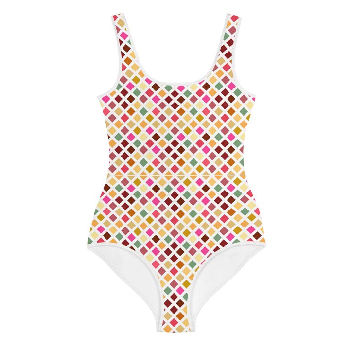 Colorful Square Patterns Youth Swimsuit - Ver 5 product image (1)