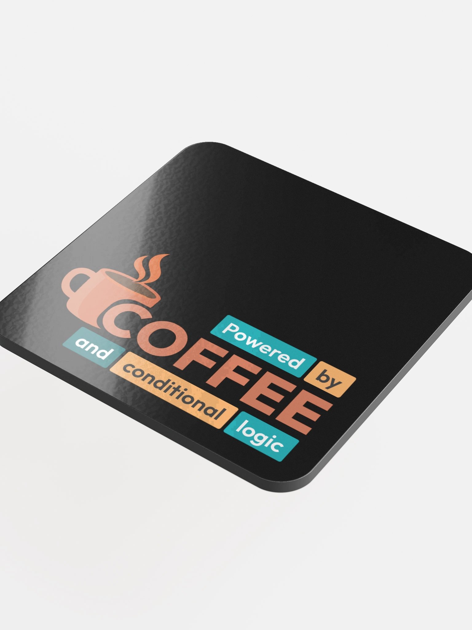Powered by Coffee Dark Coaster product image (4)