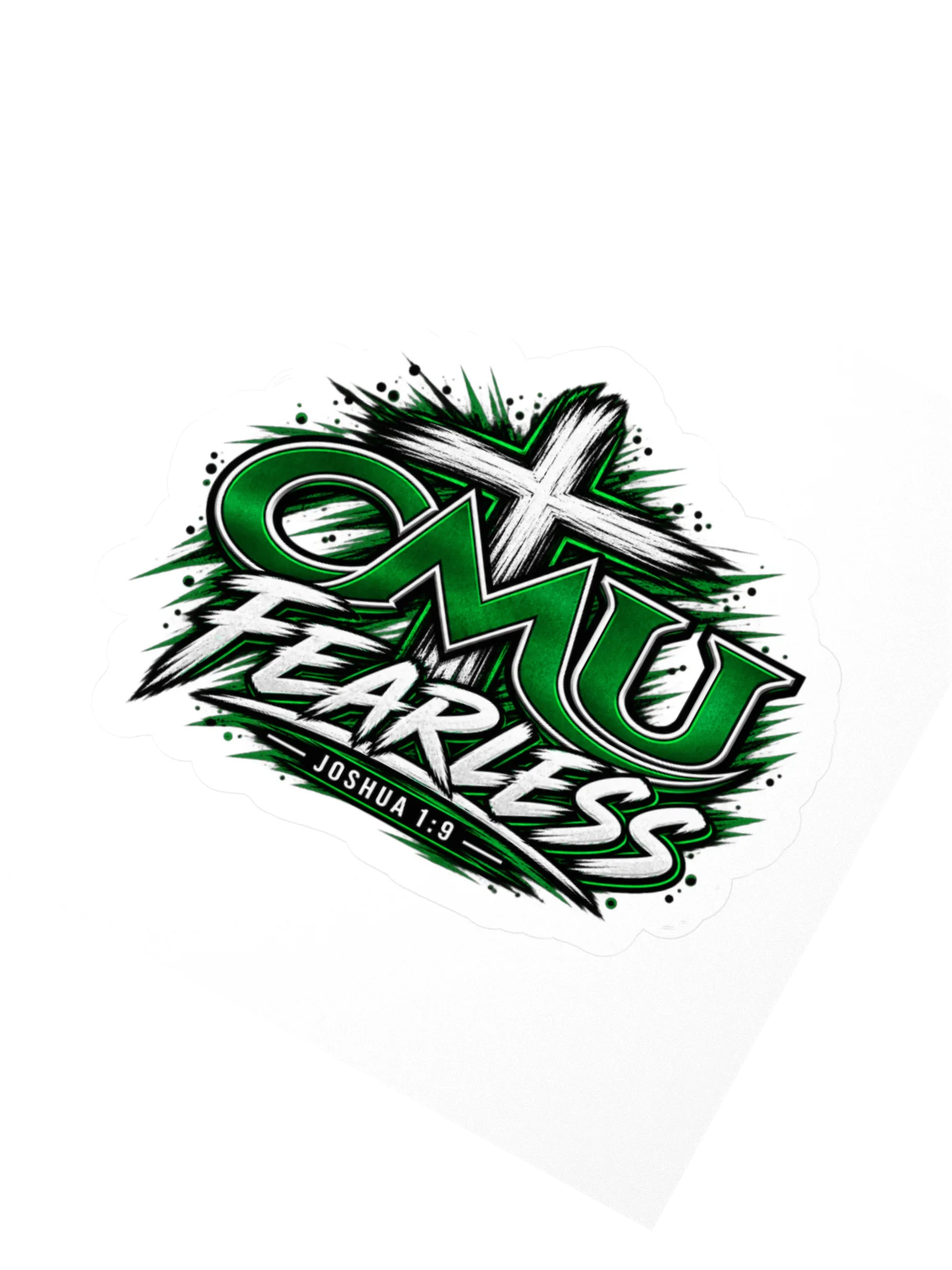 CMU Fearless Joshua 1:9 Cross Kiss Cut Sticker product image (1)