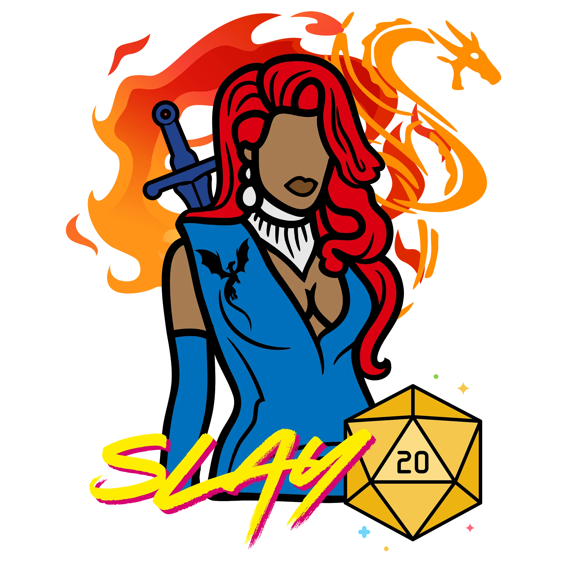 Slay Queen d20 Sticker (3" x 3") product image (2)