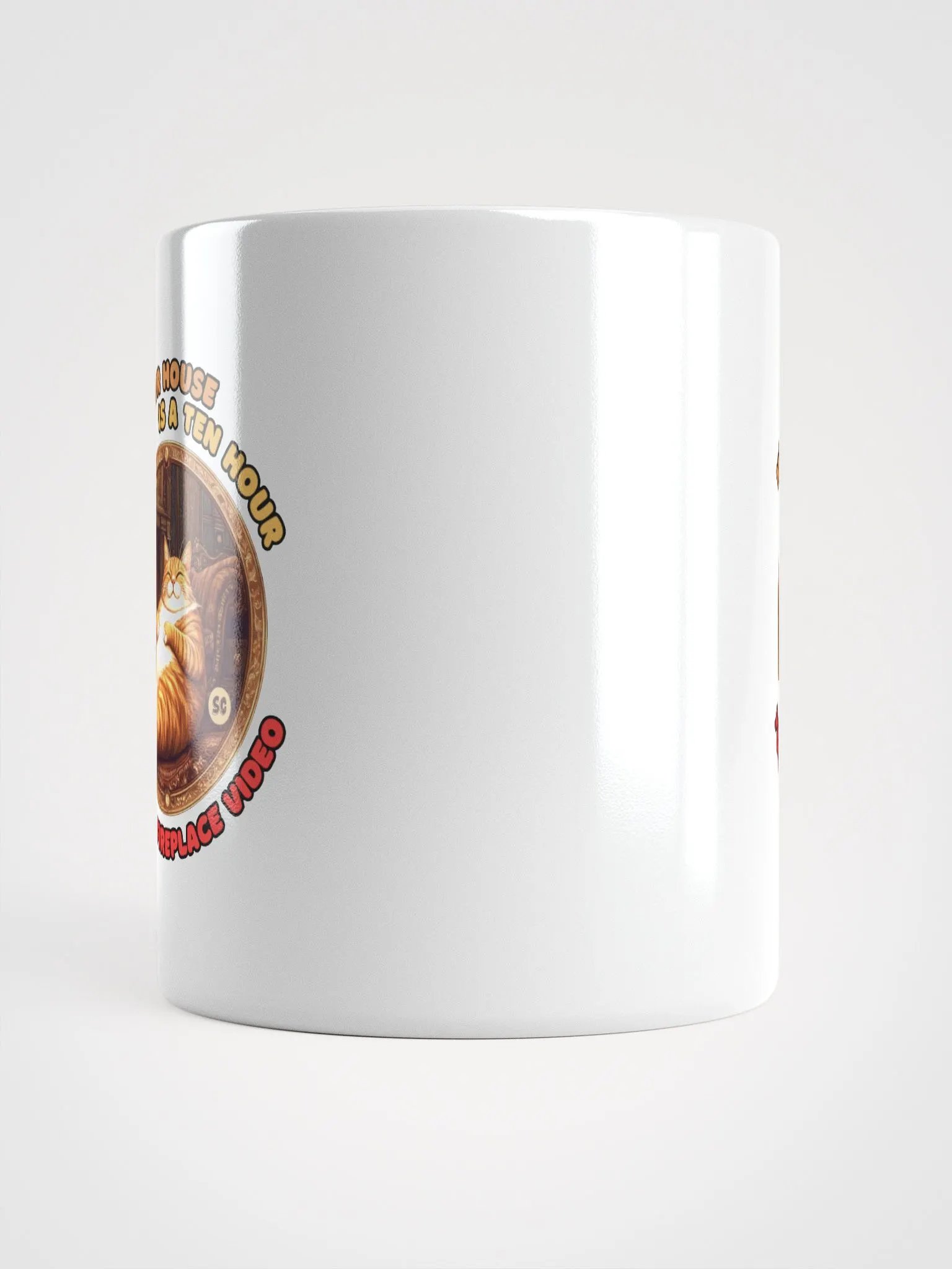 Cozy Cat - My Other House is a Ten Hour YouTube Fireplace Video | White Glossy Mug product image (13)