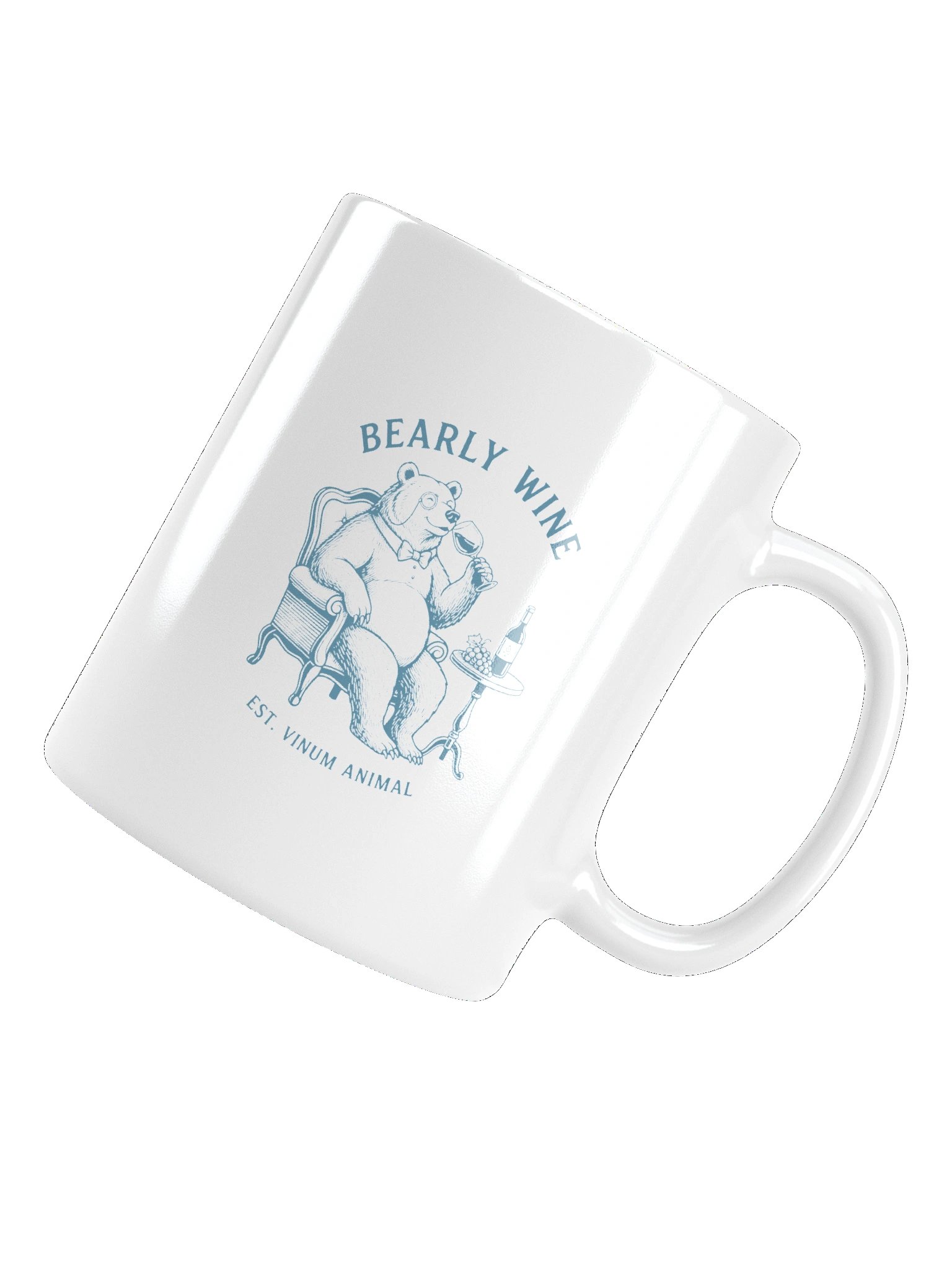 Bearly Wine Vintage Bear Drinking Wine Funny Pun Bar Art Mug product image (13)