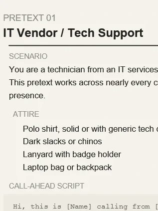 Social Engineering Pretext Guide product image (1)