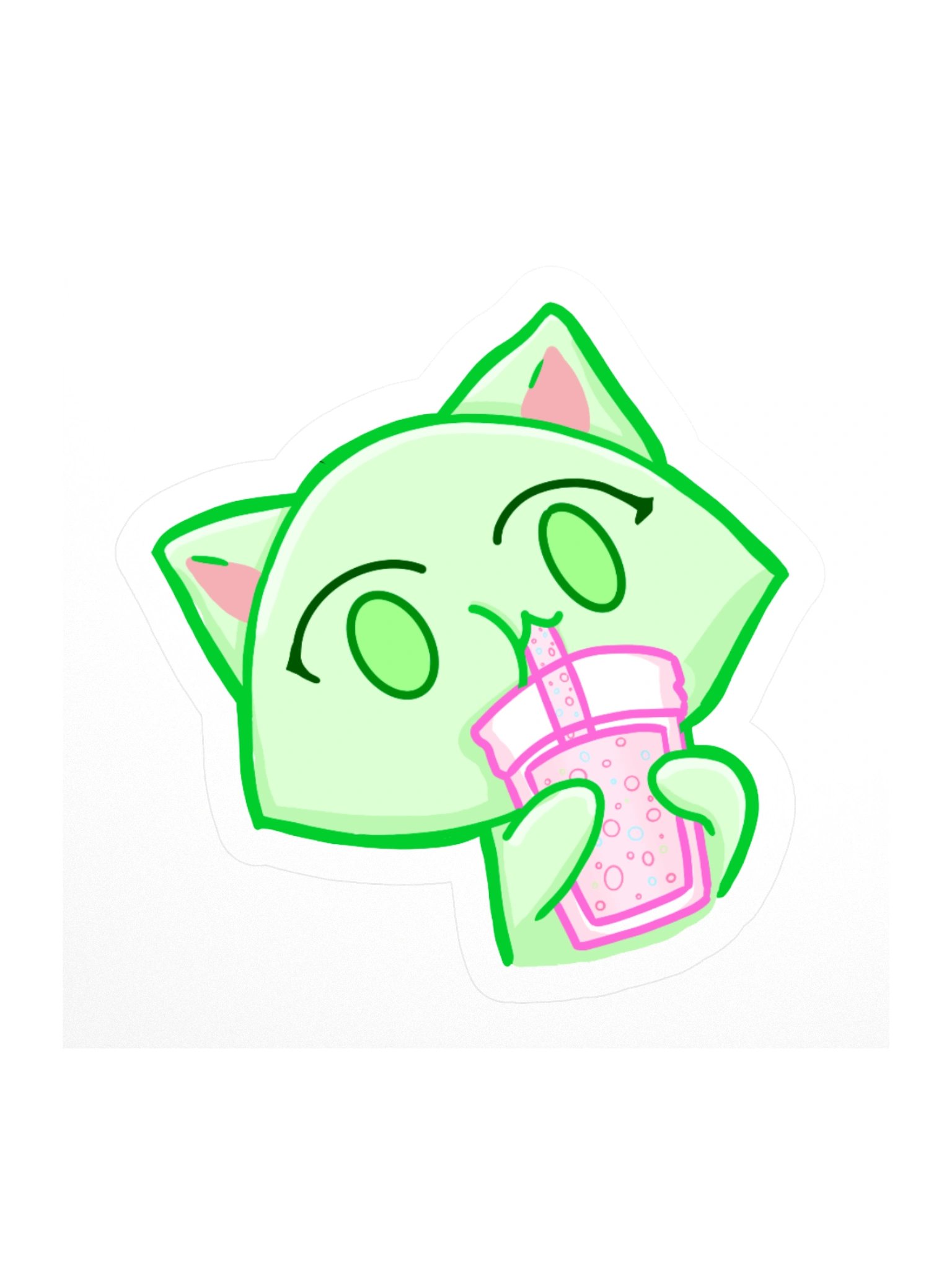 Kiwi Mochi Sipping Boba Sticker product image (3)