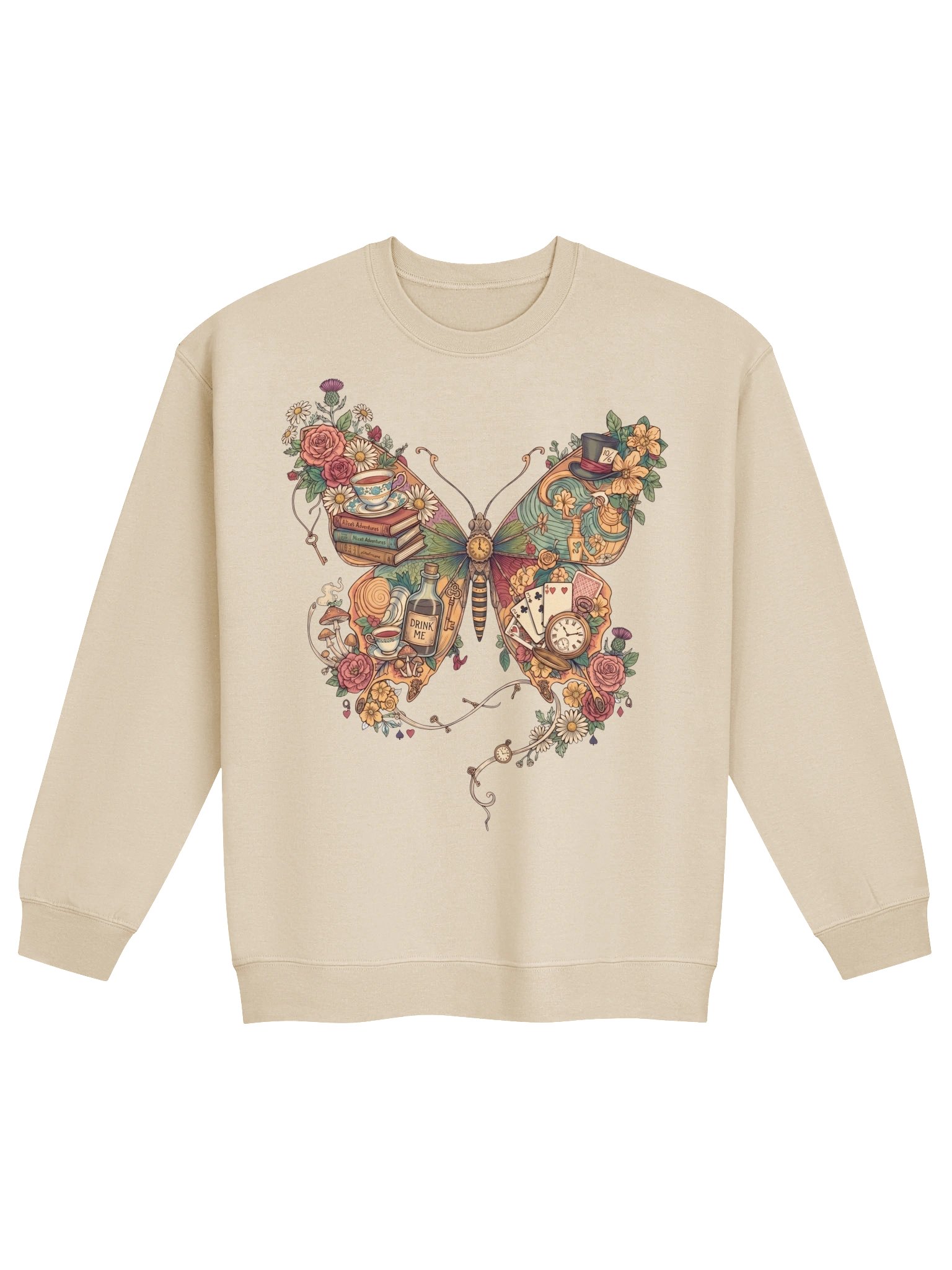 Alice Butterfly Crewneck Sweatshirt, Whimsical Wonderland Graphic product image (2)