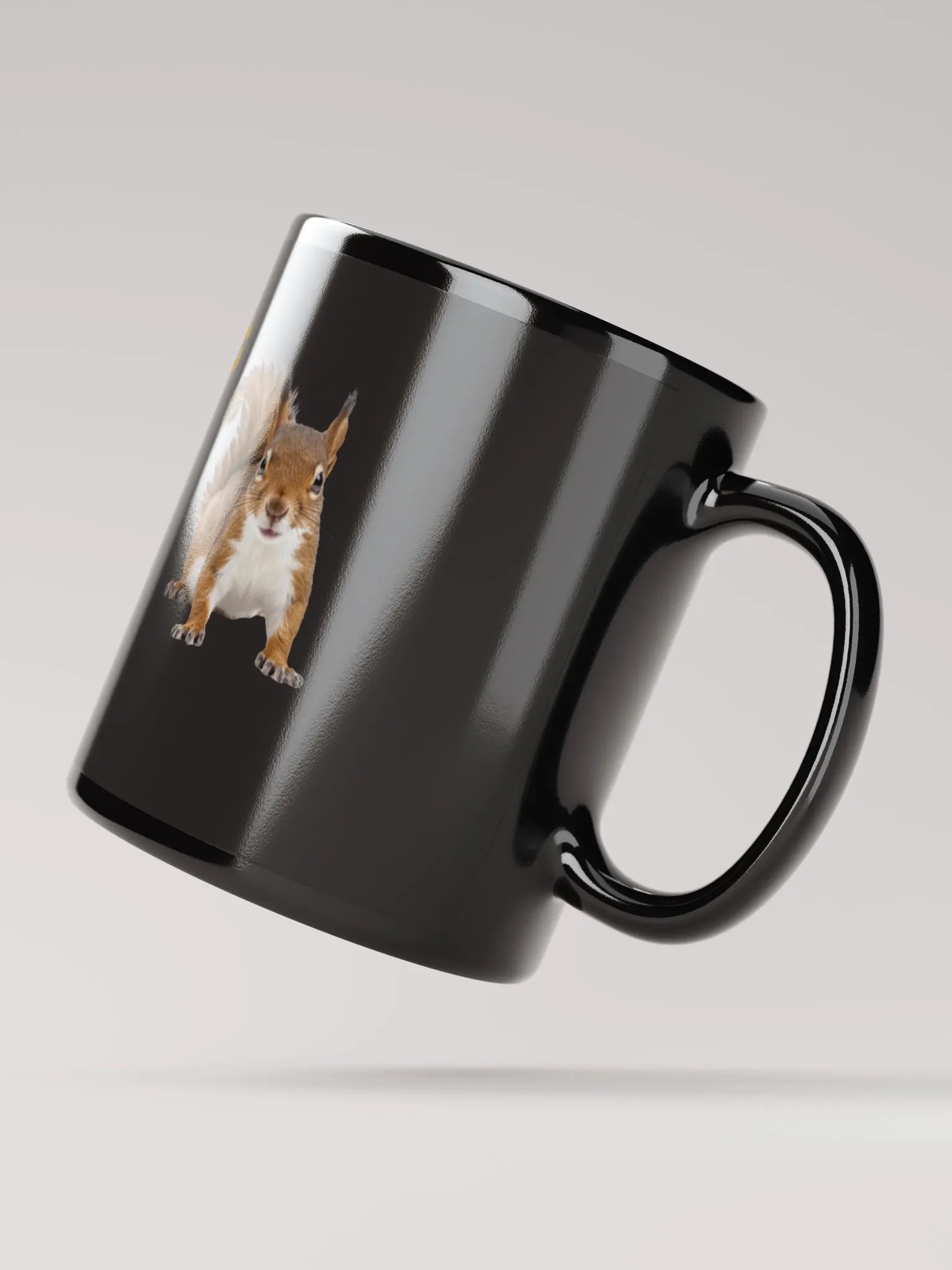 Squirrel an Mouse Friendship Acorn Black Mug product image (2)