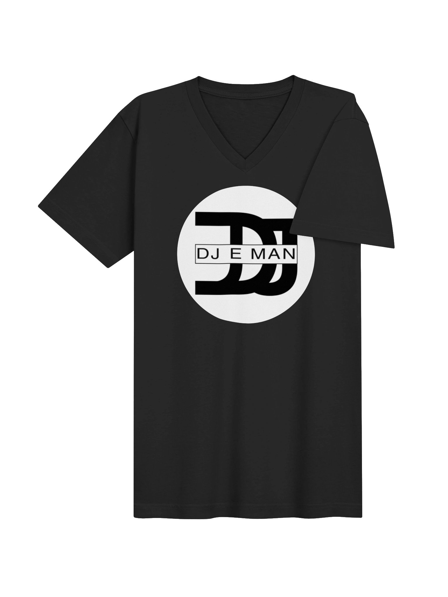 DJ E MAN Black & White Logo V-Neck Tee product image (4)