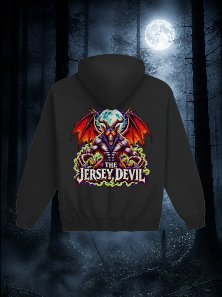 Jersey Devil: Neon Nightmares – Back Print Hoodie product image (1)