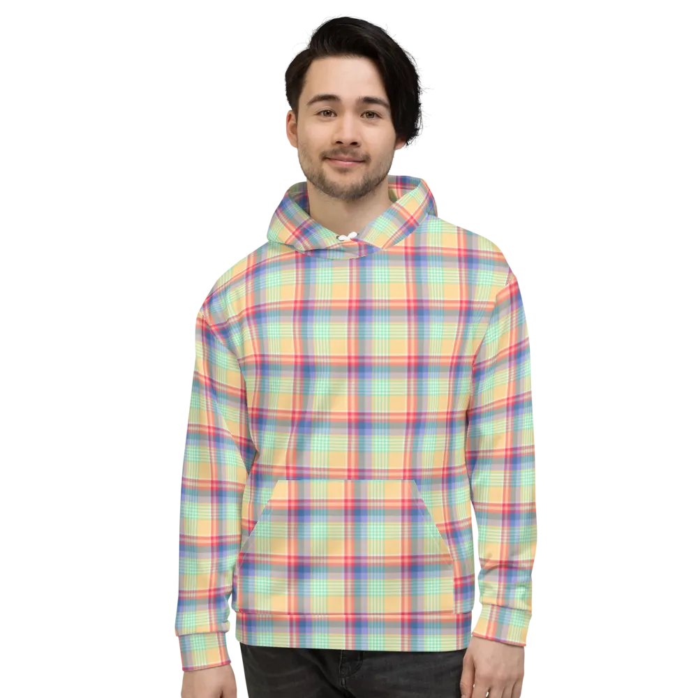 Bright Pastel Plaid Hoodie product image (2)