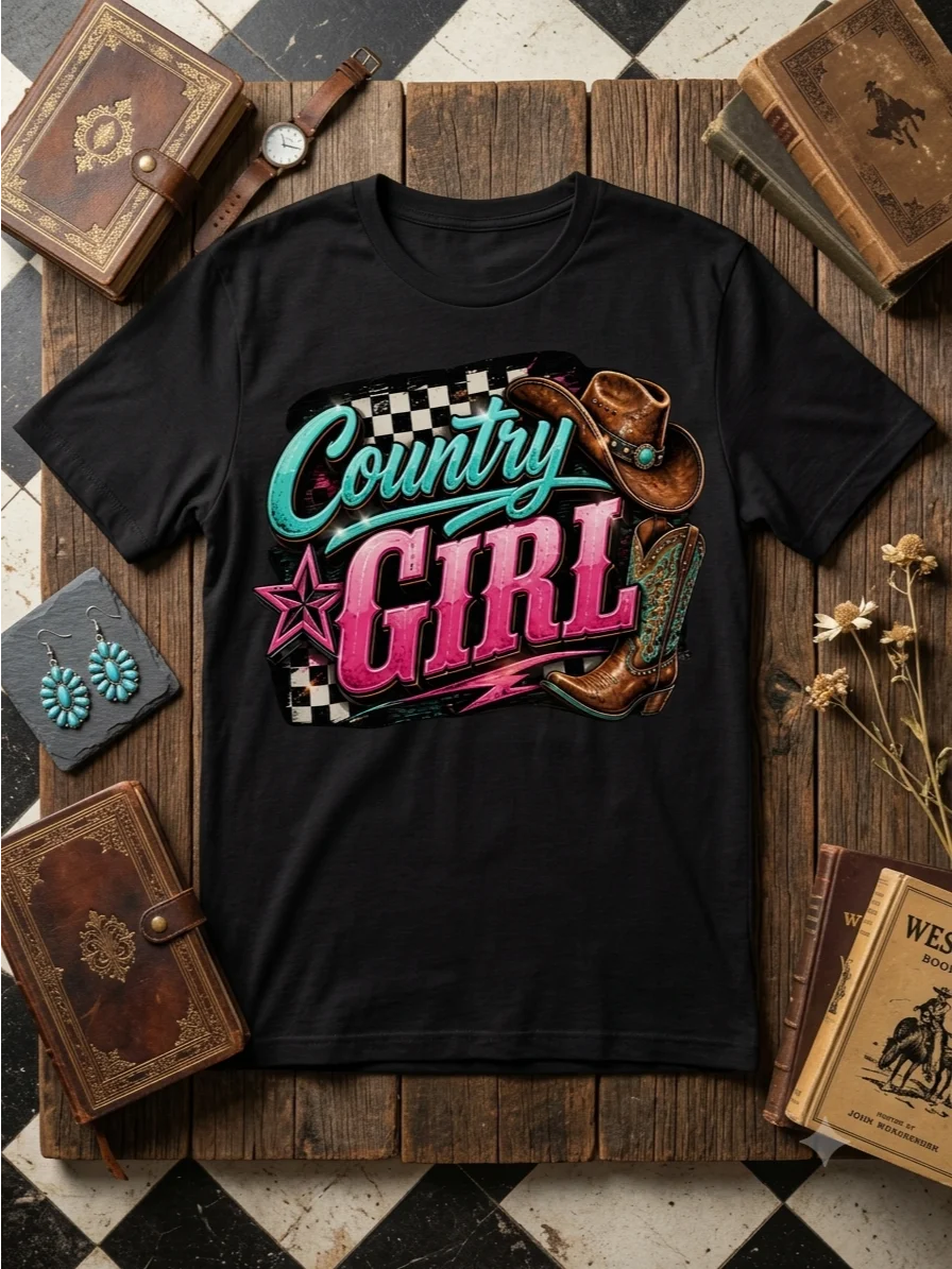 Country Girl Cowgirl — Western Graphic Tee product image (1)