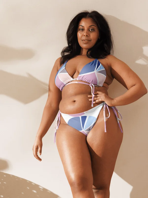 Pastel Geometric All-Over Print String Bikini product image (5)