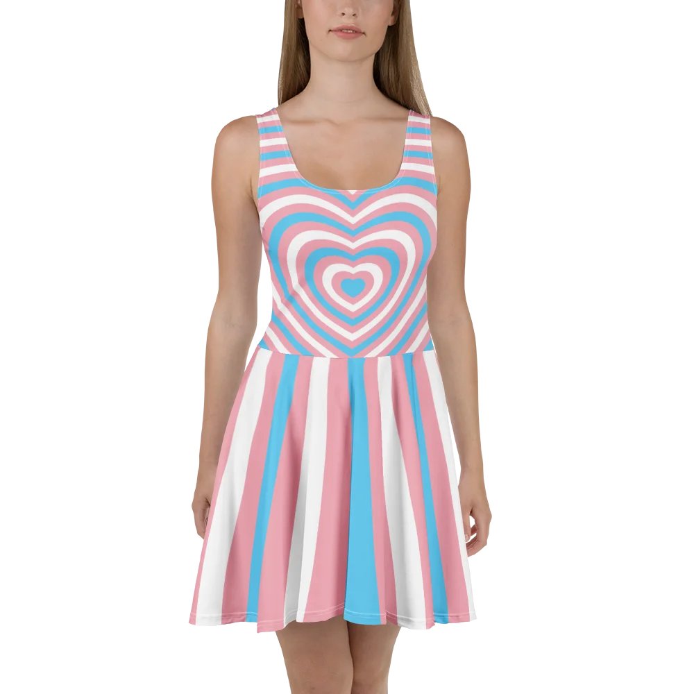 Trans Pride Hearts Skater Dress product image (2)