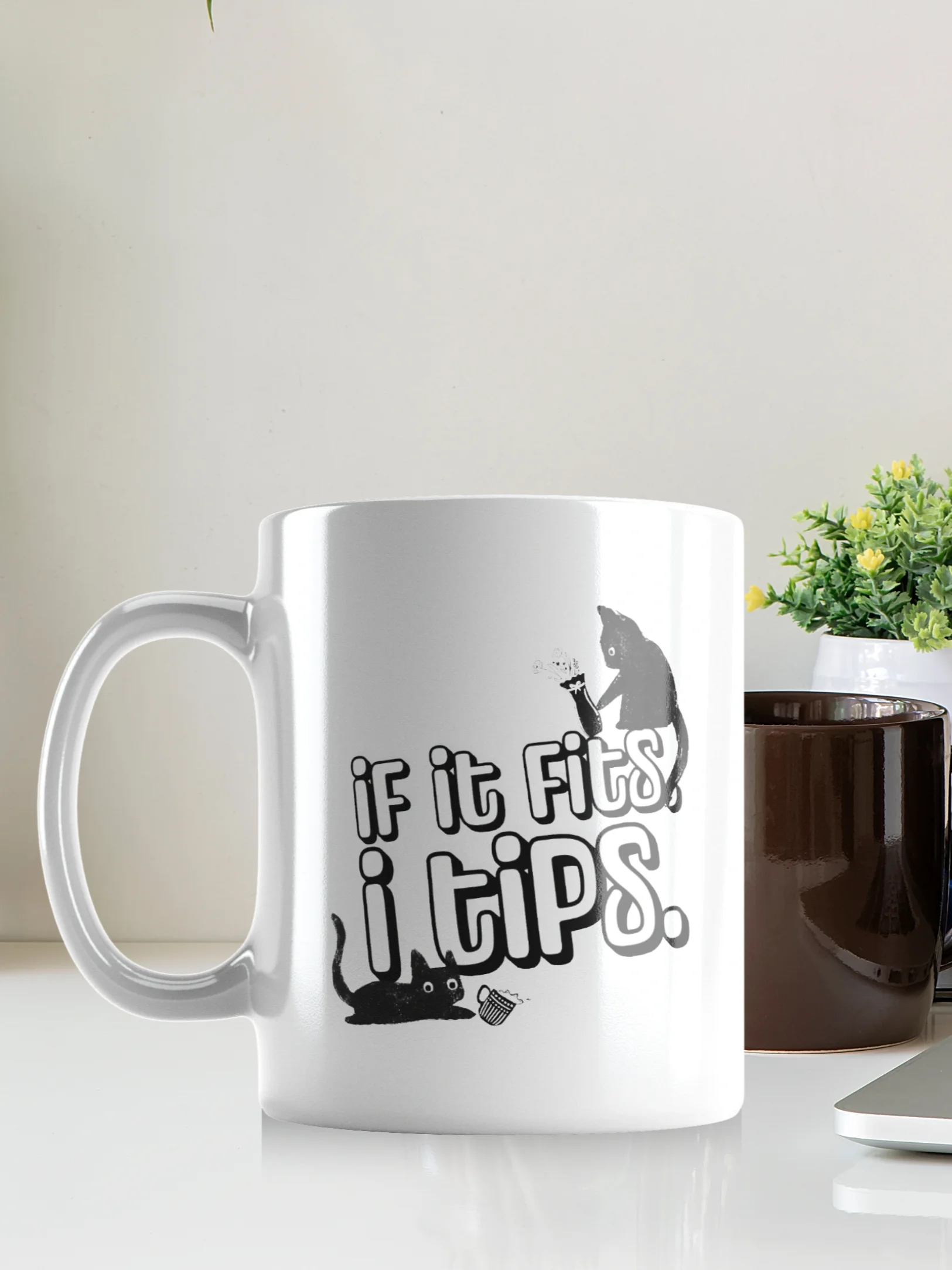 “If It Fits, I Tips” Cat Mug product image (1)