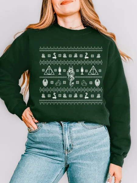 Dark Magical Arts Ugly Christmas Sweater Cozy Minimalist Sweatshirt product image (7)