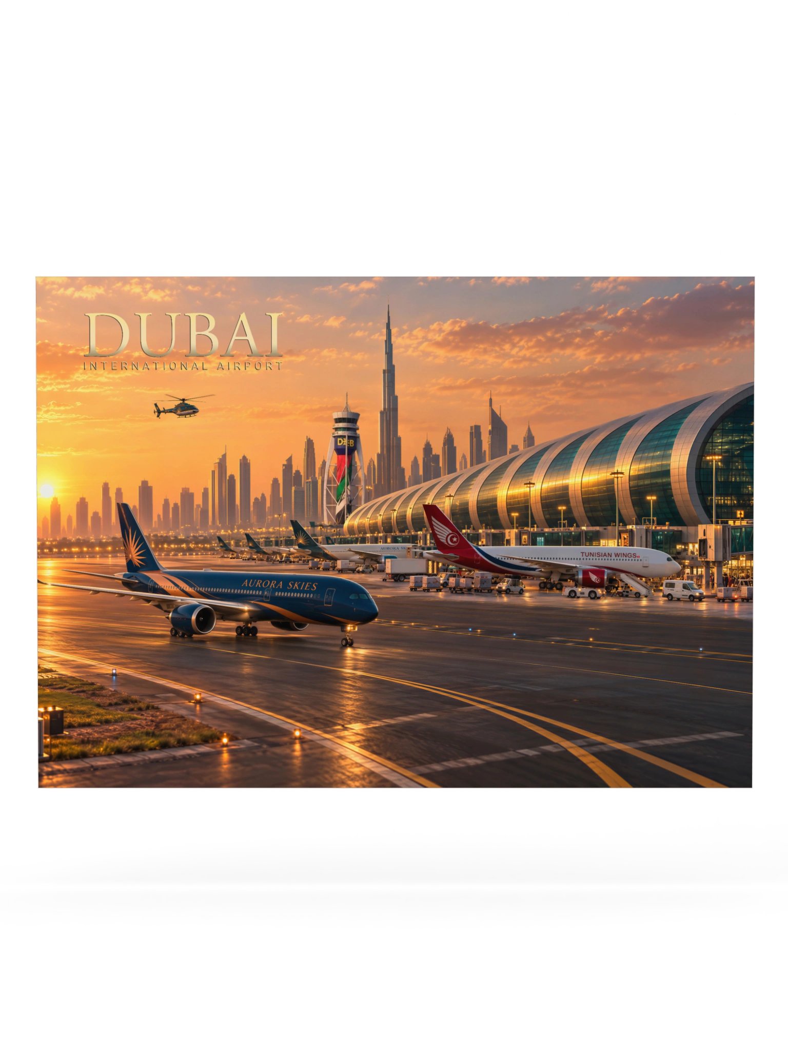Dubai Golden Hour: The Hub of the World Matte Poster product image (1)