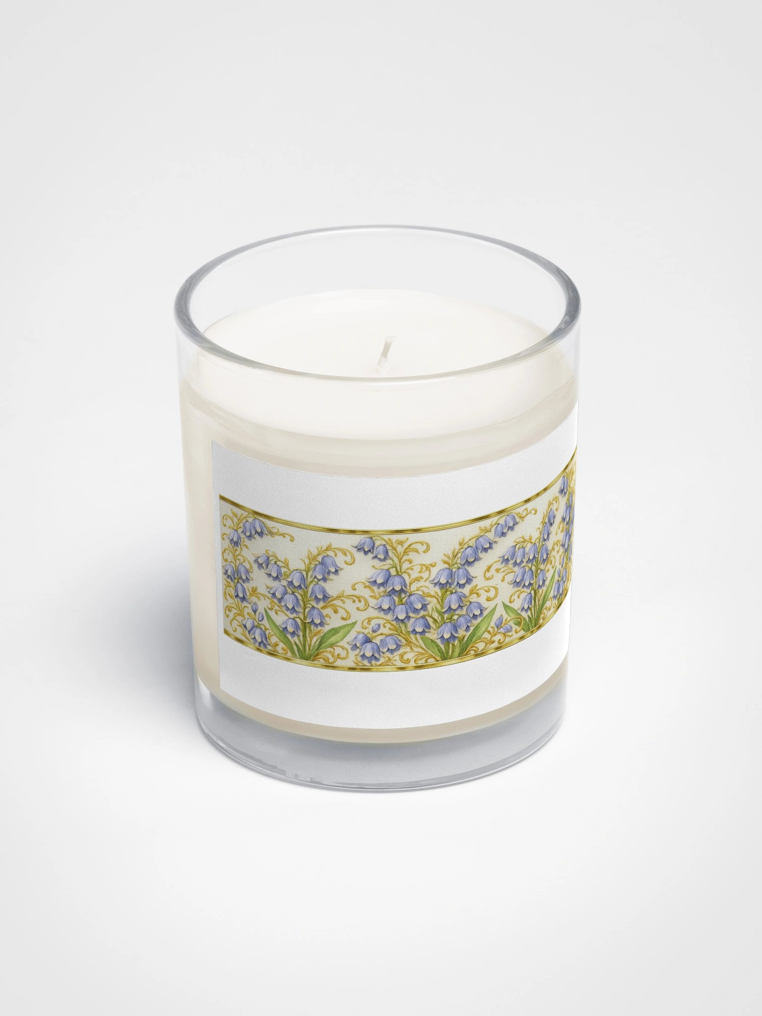 Bellflower Frieze Candle — Gold-Scroll Floral Trim product image (2)