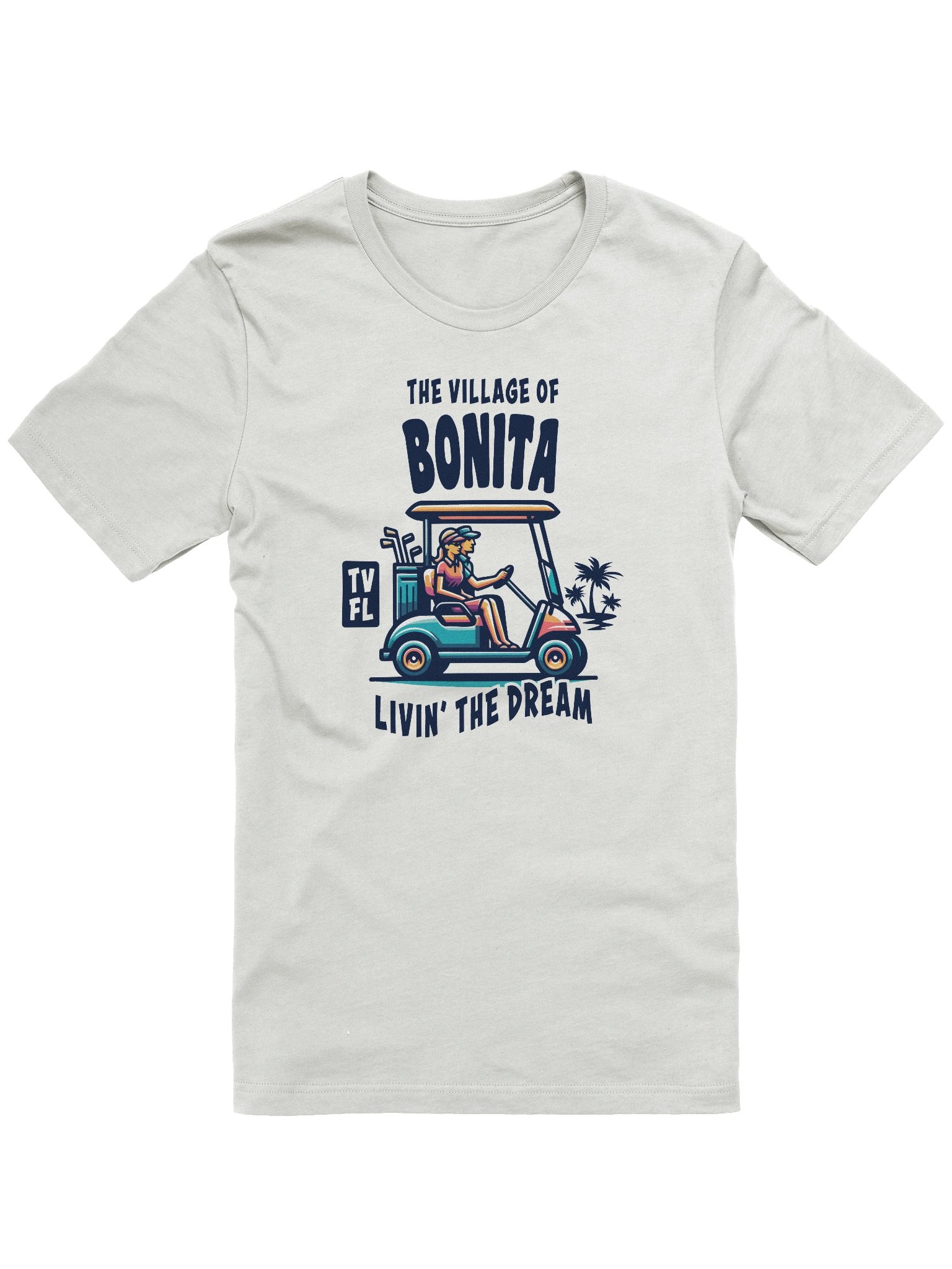 The Village of Bonita TV FL Golf Cart Design T-Shirt product image (5)