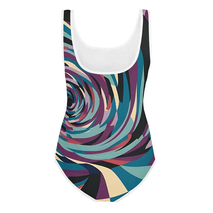 Abstract Lithographic Pattern Design Youth One Piece Swimsuit - V5 product image (2)