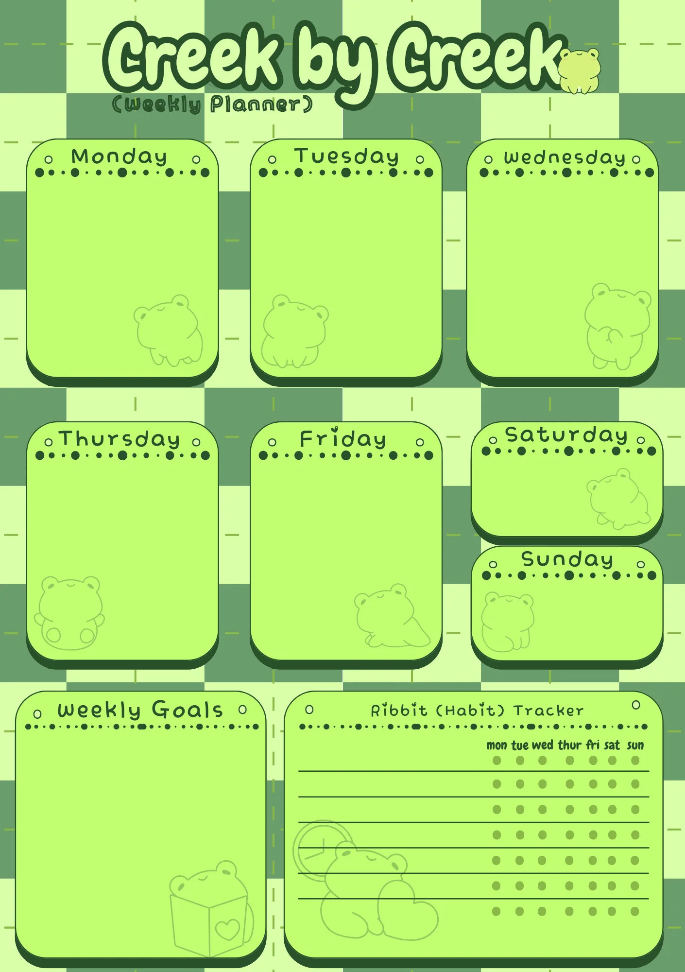 April's Planner Design - Frog Daily, Weekly, and Monthly Planner Sheets (A5 Size) product image (2)