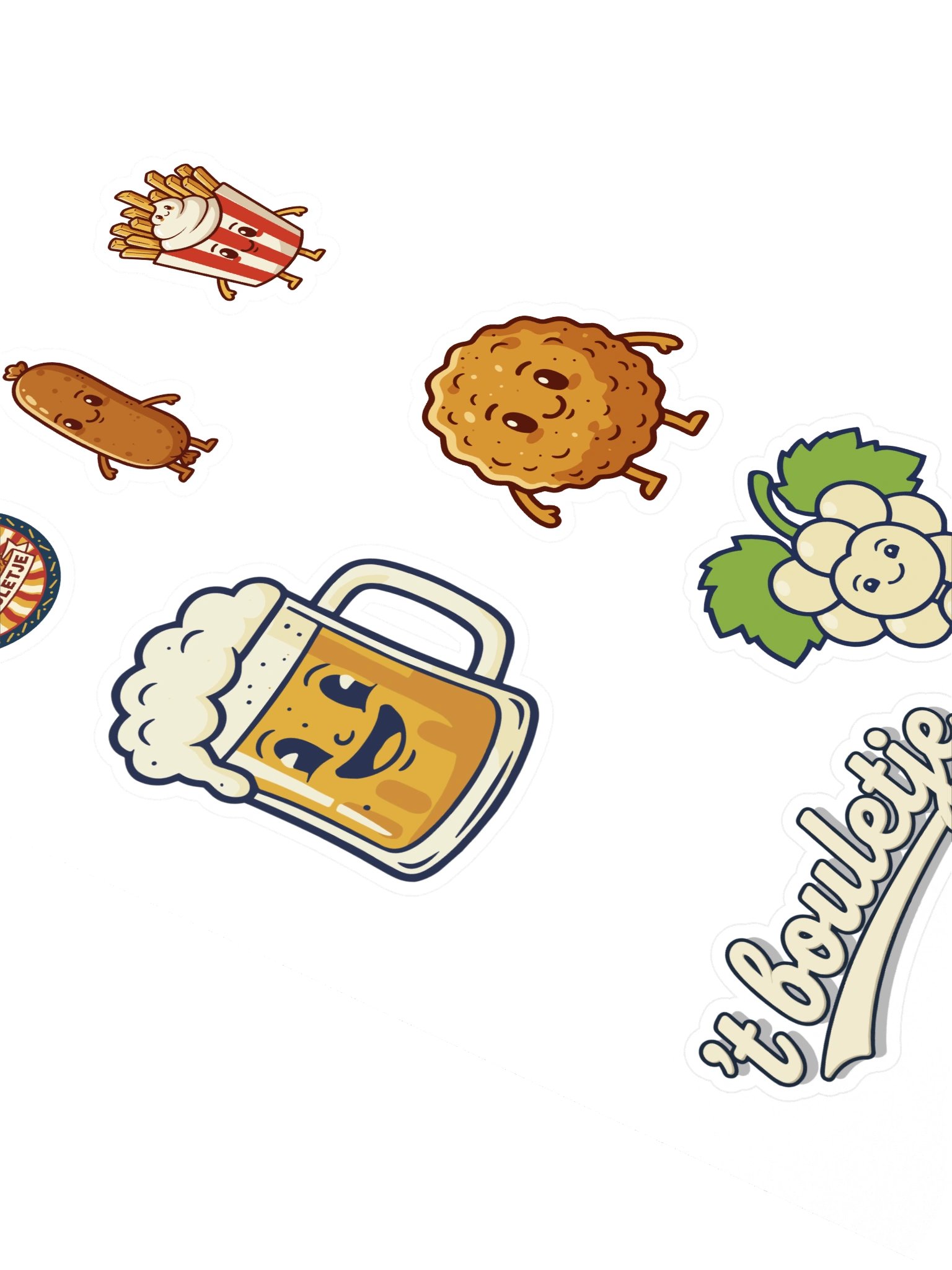 't Bouletje Sticker Sheet - Belgian Frituur Snack Art - Ghent Local Design product image (2)