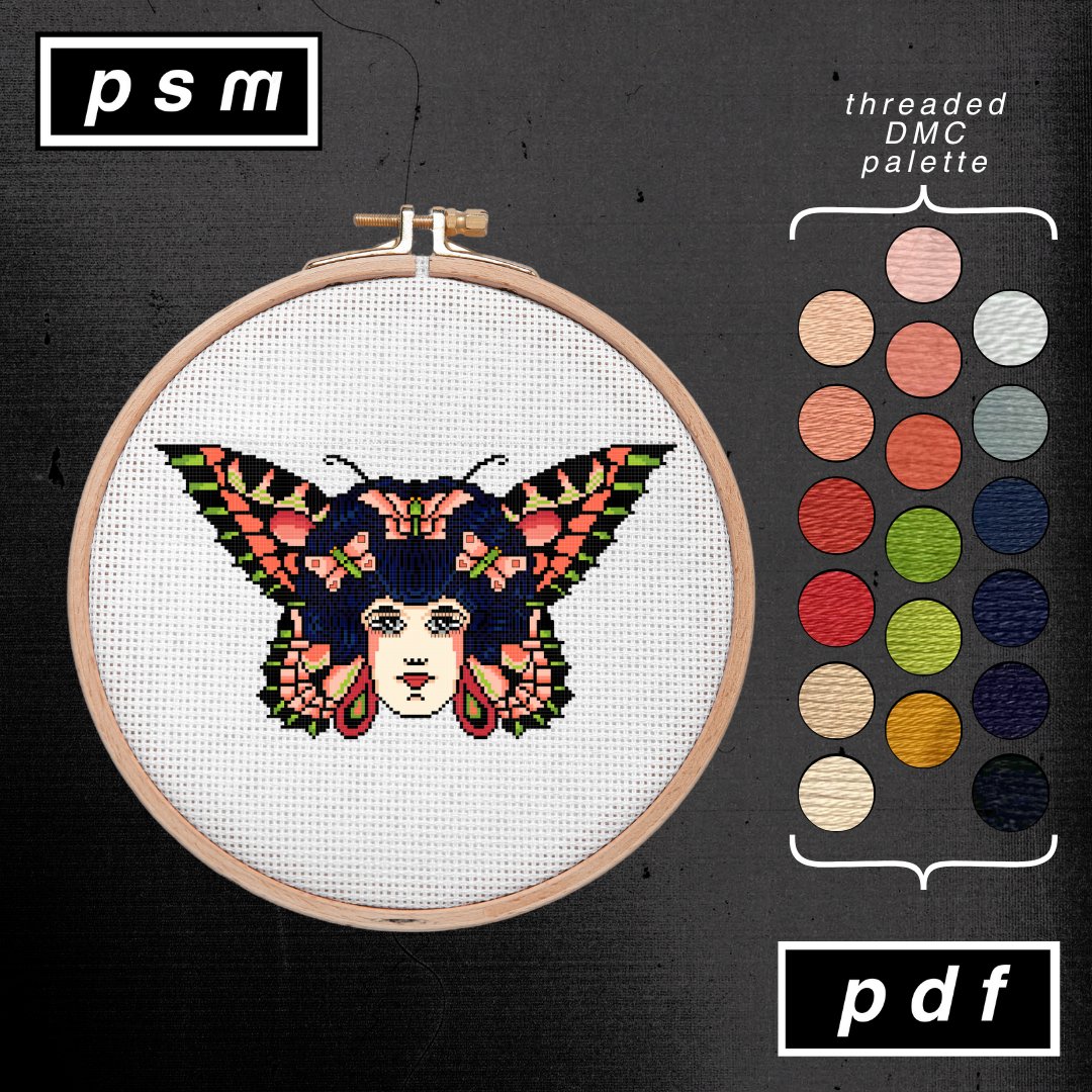 Bert Grimm Traditional Butterfly Lady Head Pattern product image (1)