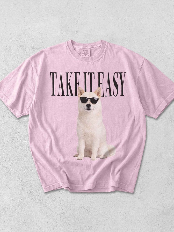 Take It Easy '90s Pop Vintage-Style T-Shirt for Japanese Shiba Inu(White) Owners product image (1)