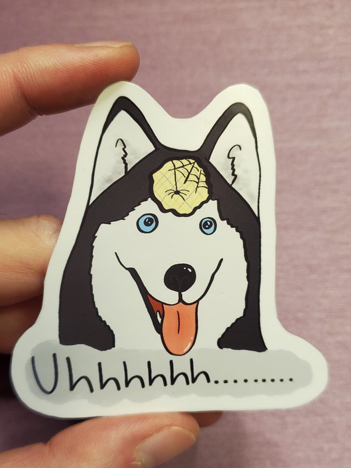 Empty-Headed Husky Hand Cut Vinyl Sticker product image (2)