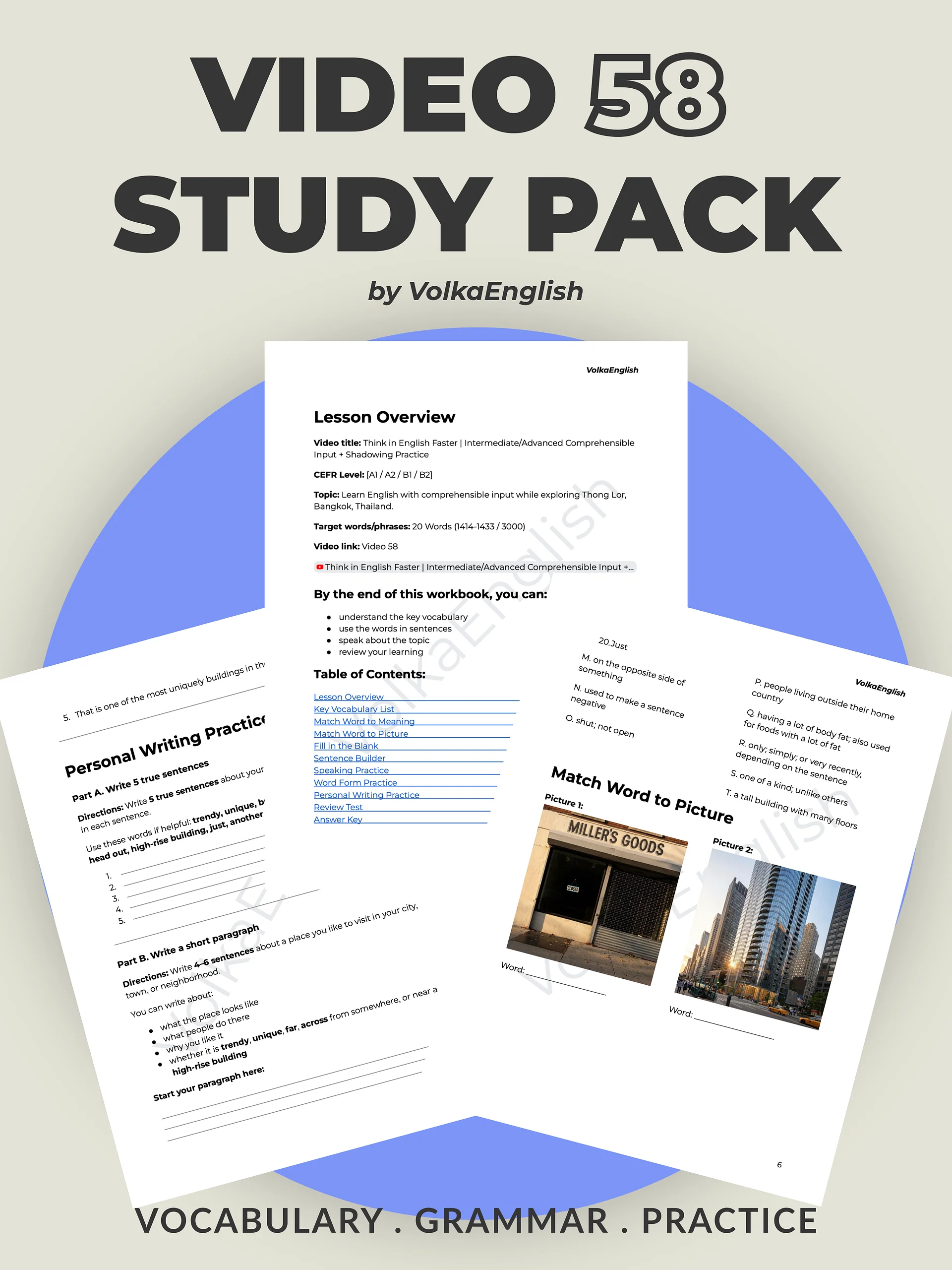 Think in English Faster | Intermediate/Advanced Comprehensible Input + Shadowing Practice - Video 58 Study Pack product image (1)
