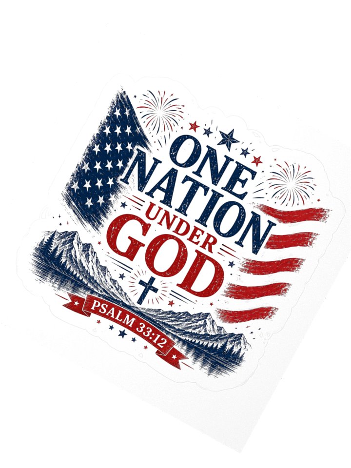 One Nation Under God Kiss Cut Sticker product image (2)