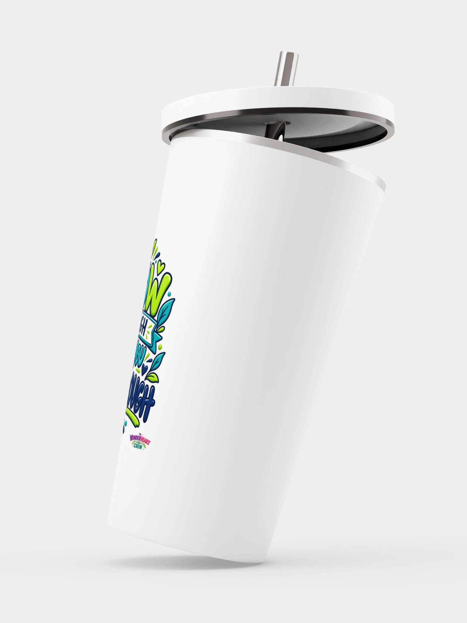 Stainless Steel Insulated Inspirational Tumbler with a Straw - Grow Through What You Go Through. product image (3)